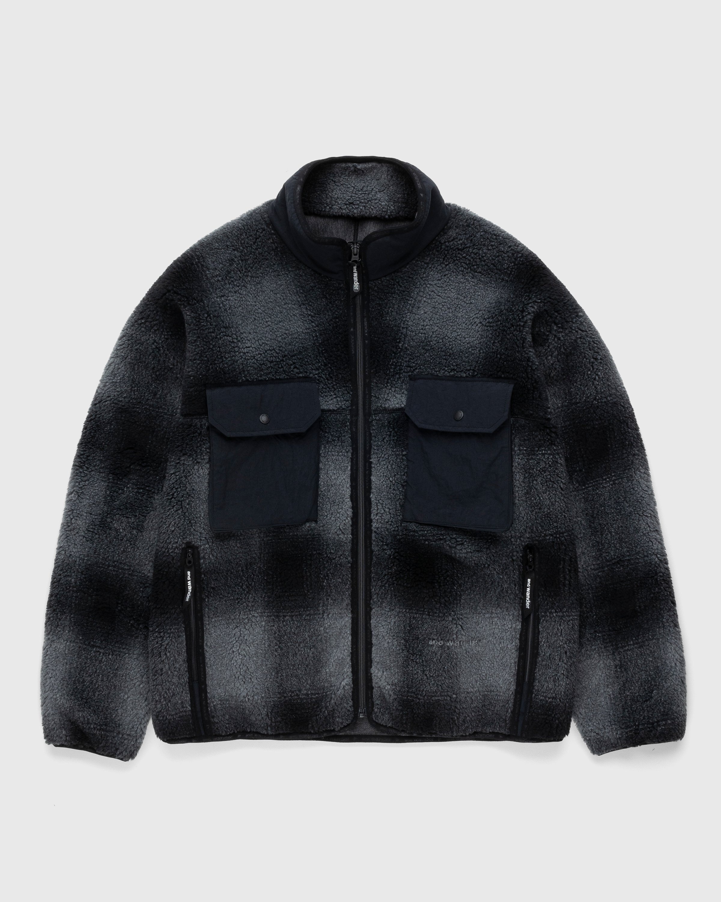 And Wander – Check Boa Jacket Black | Highsnobiety Shop