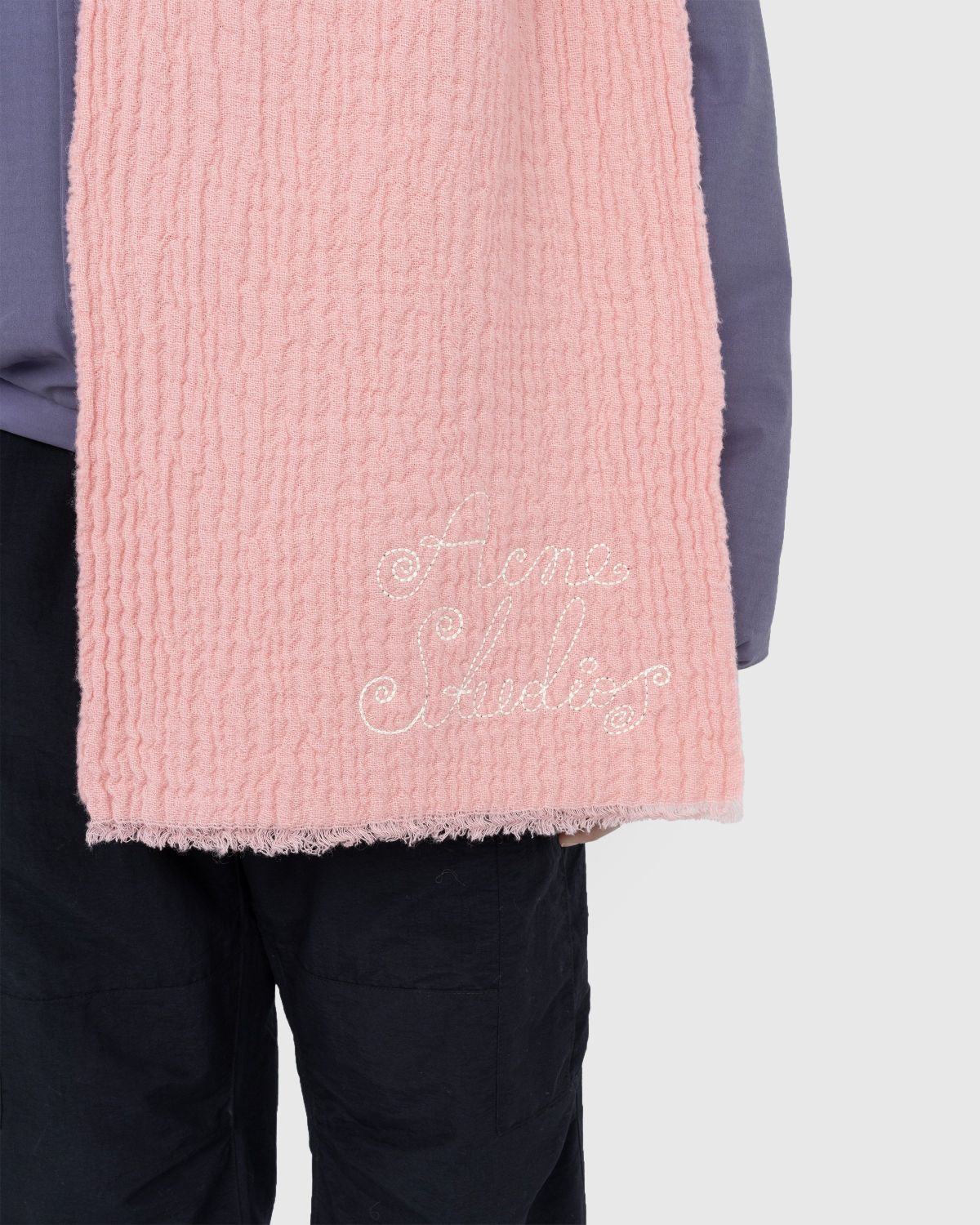 Acne Studios – Logo Scarf Pink - Scarves - Pink - Image 3