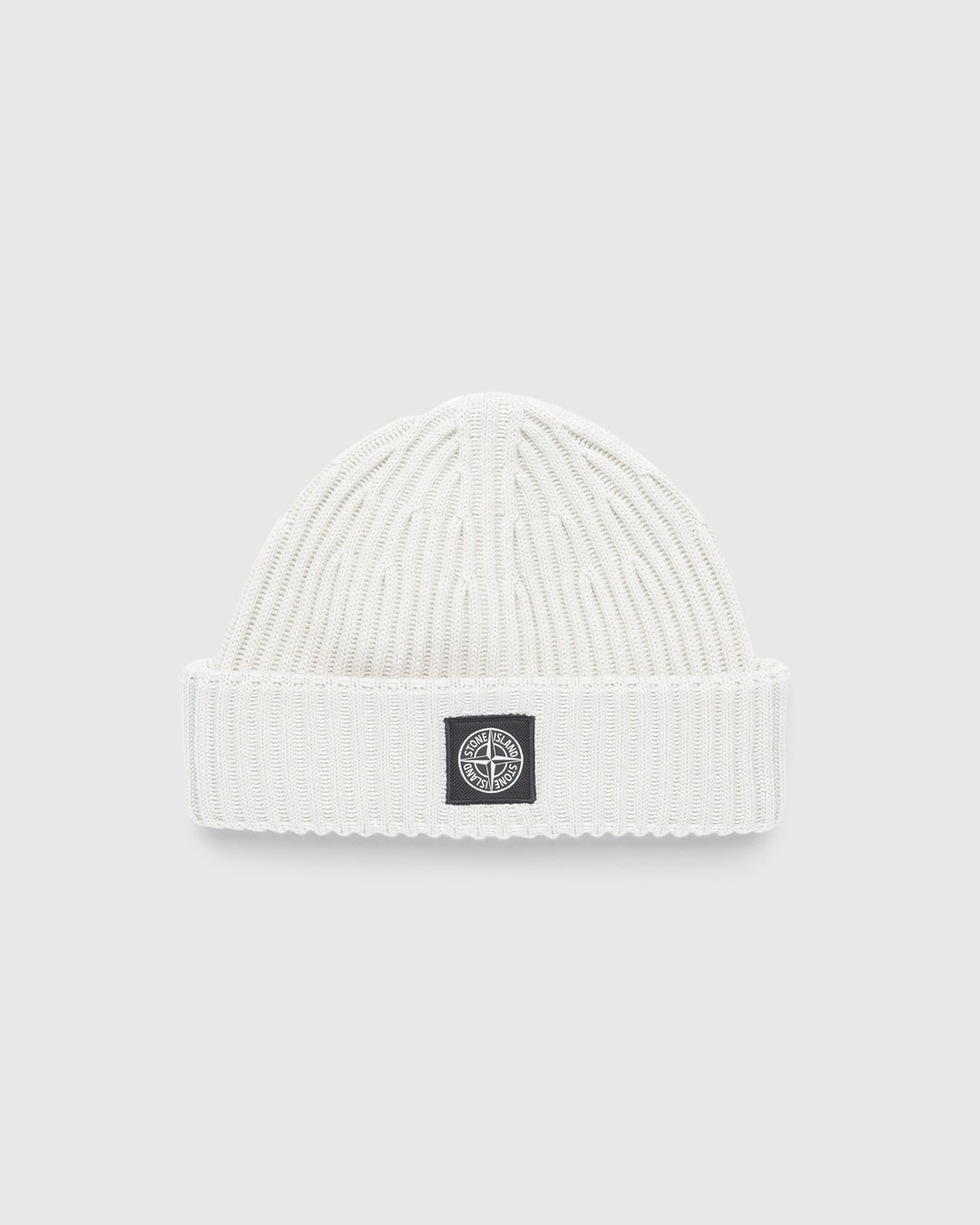 Stone Island – Ribbed Wool Beanie Plaster - Hats - White - Image 1
