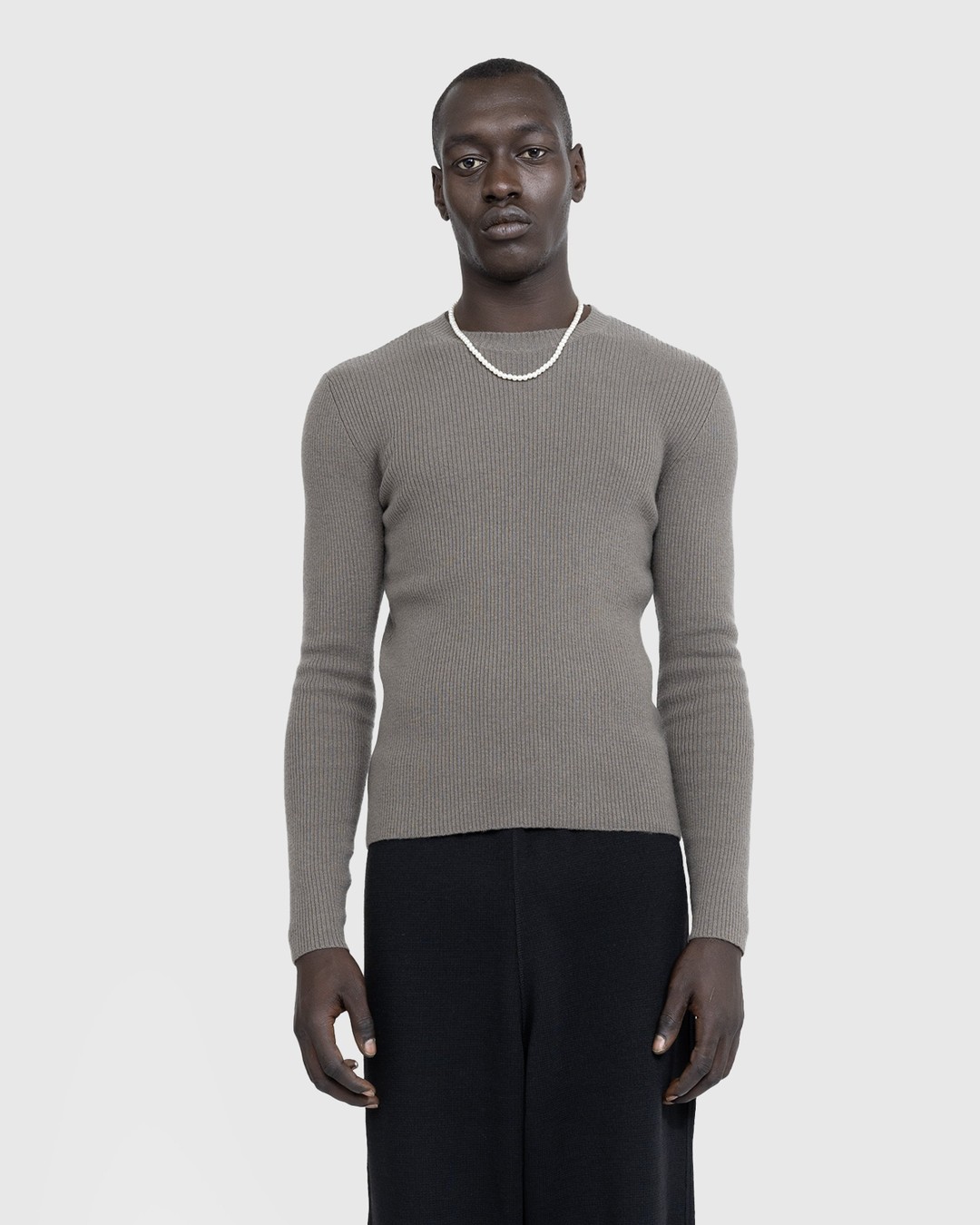 Our Legacy – Compact Roundneck Mole Grey Super Wool - Knitwear - Grey - Image 2