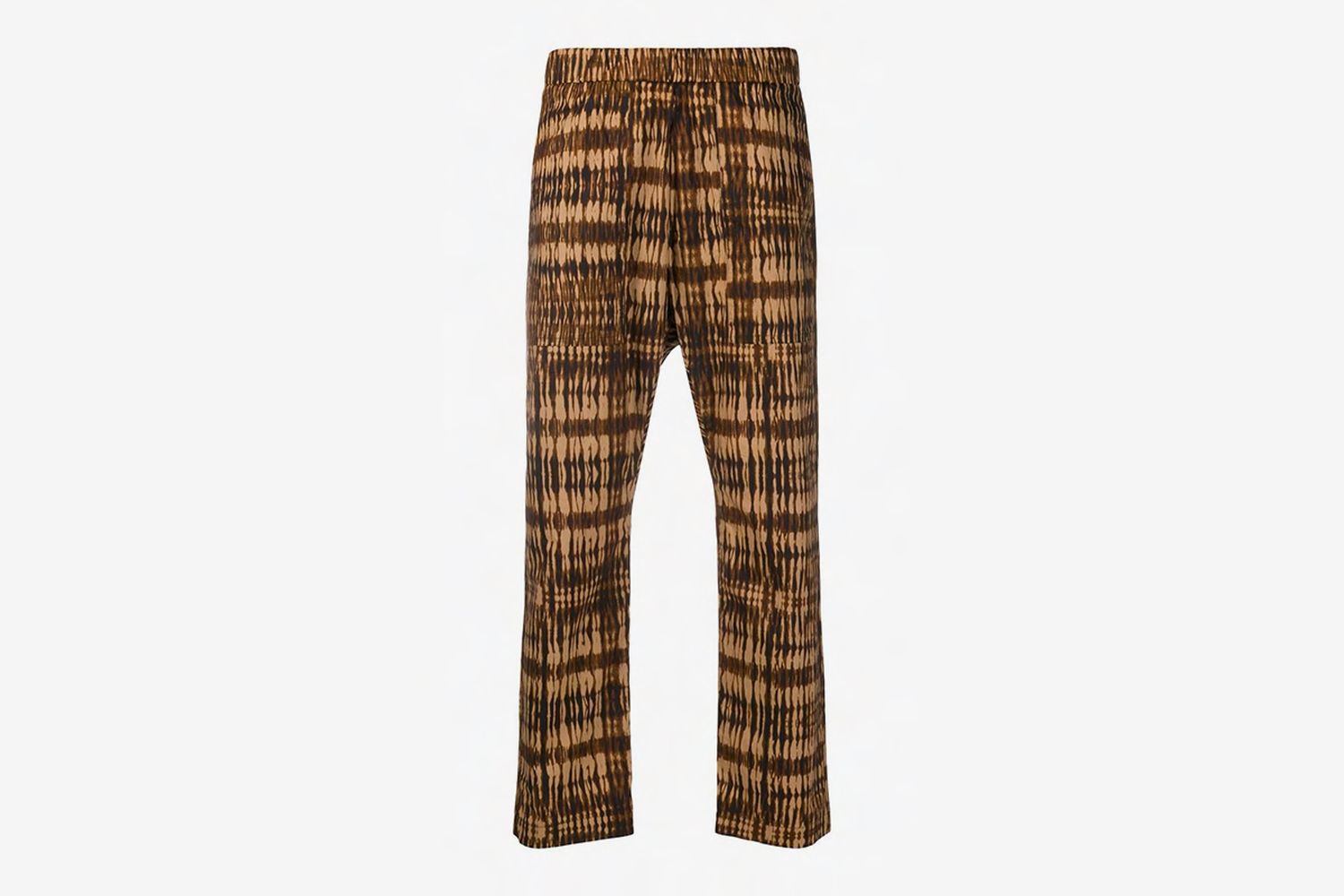 Cropped Abstract Print Trousers