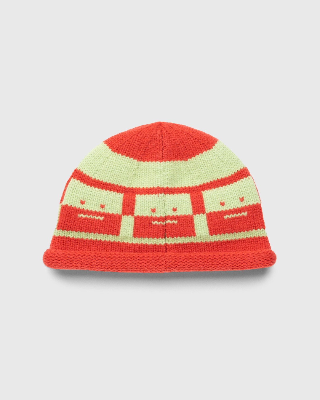 Acne Studios – Checkerboard Face Beanie Red - Beanies - Multi - Image 2