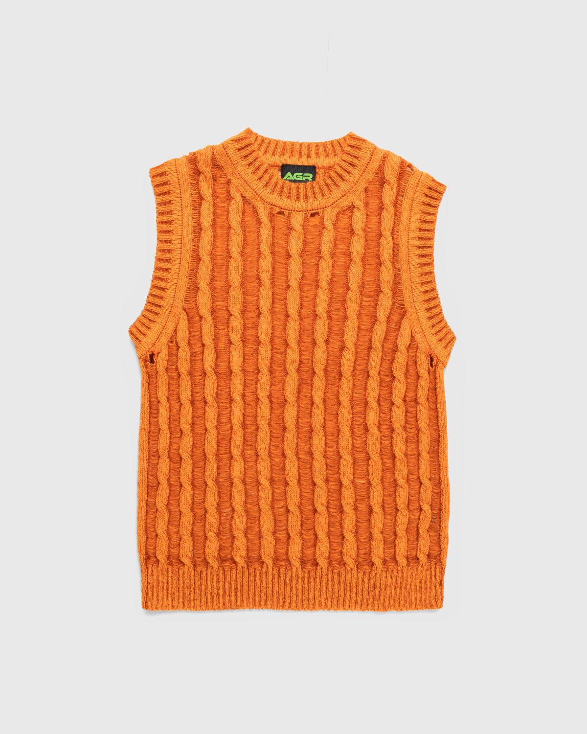 AGR – Creative Cable Mohair Vest - Knitwear - Orange - Image 1