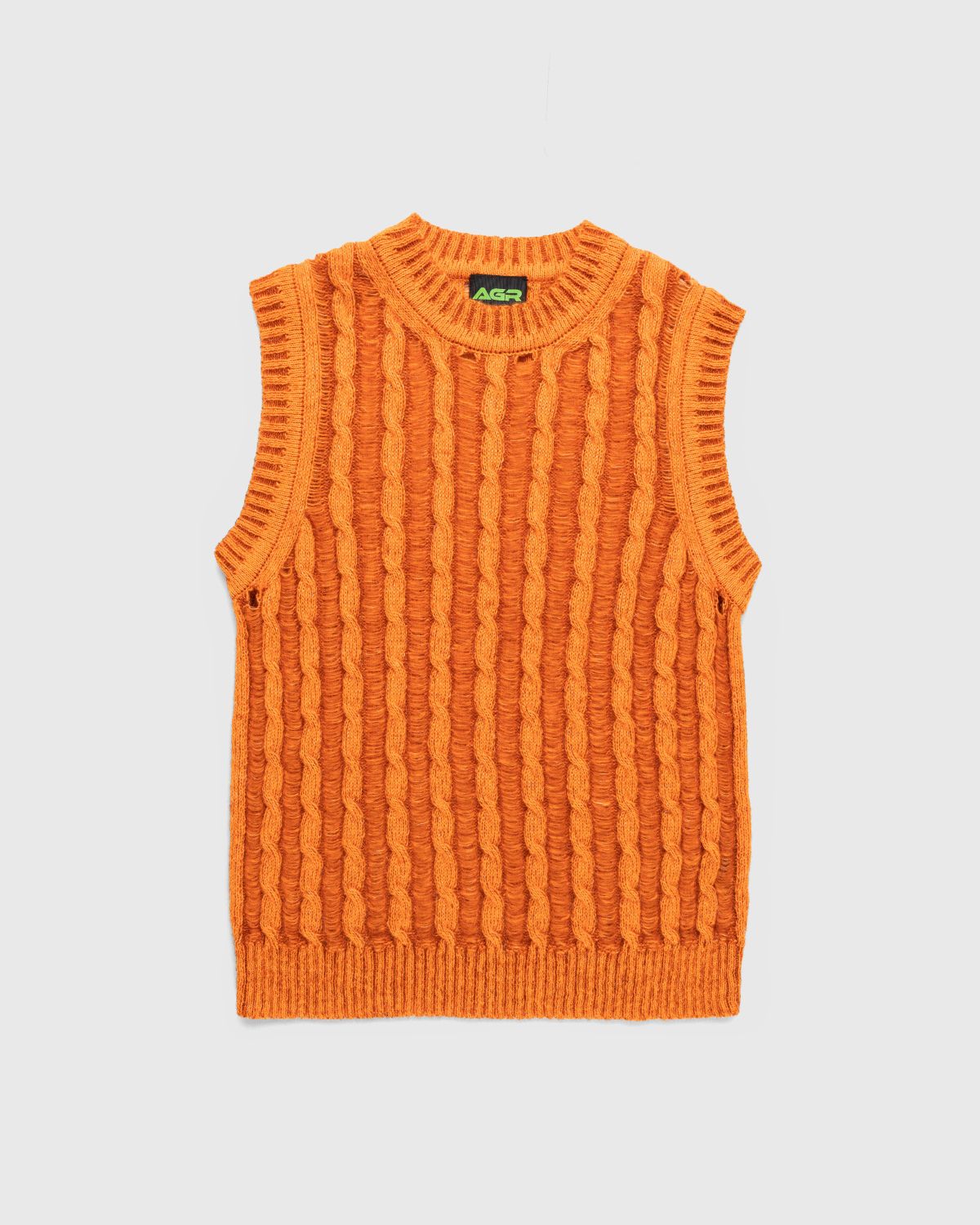 AGR – Creative Cable Mohair Vest - Knitwear - Orange - Image 1