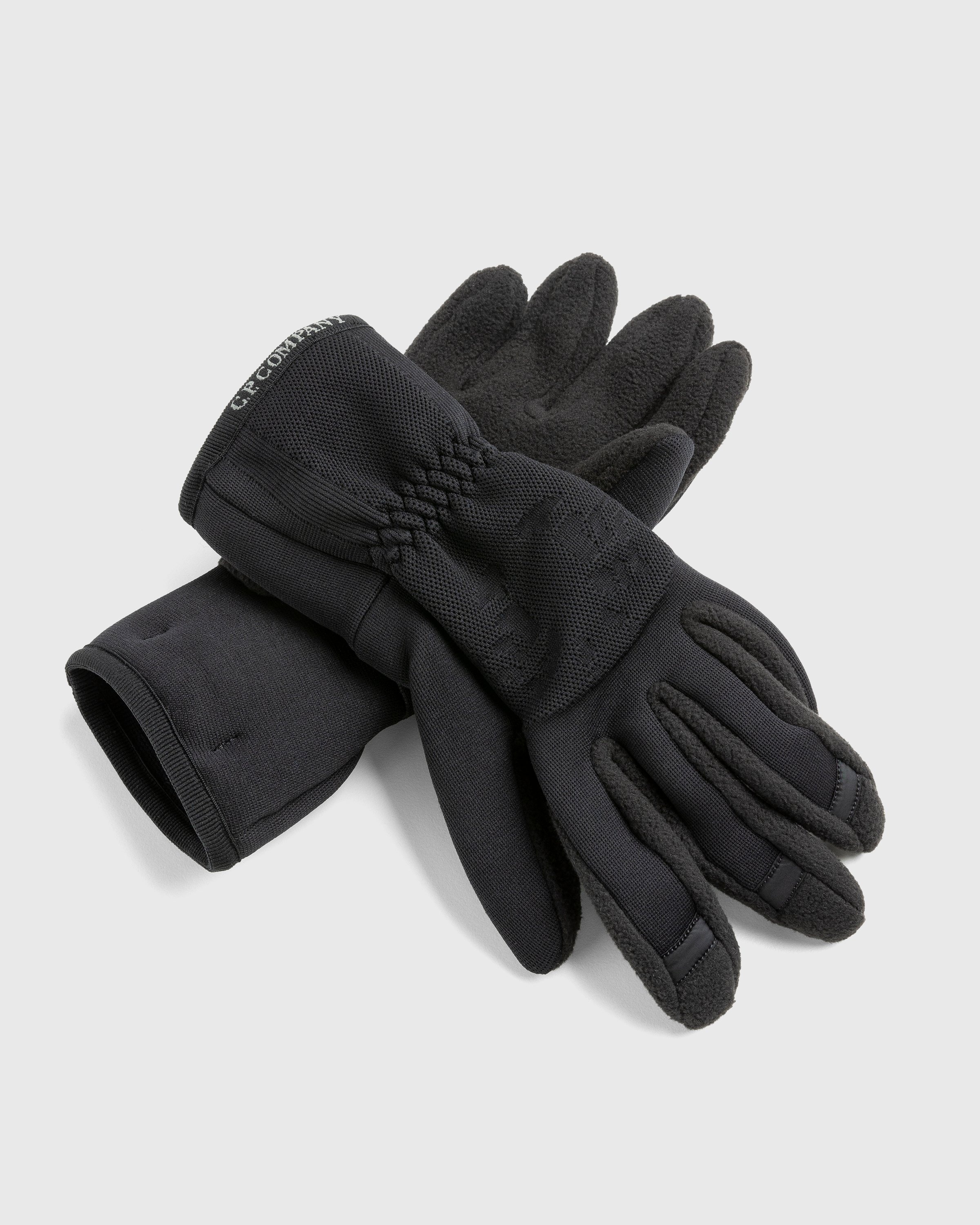 C.P. Company – Seamless Gloves Black - 5-Finger - Black - Image 3