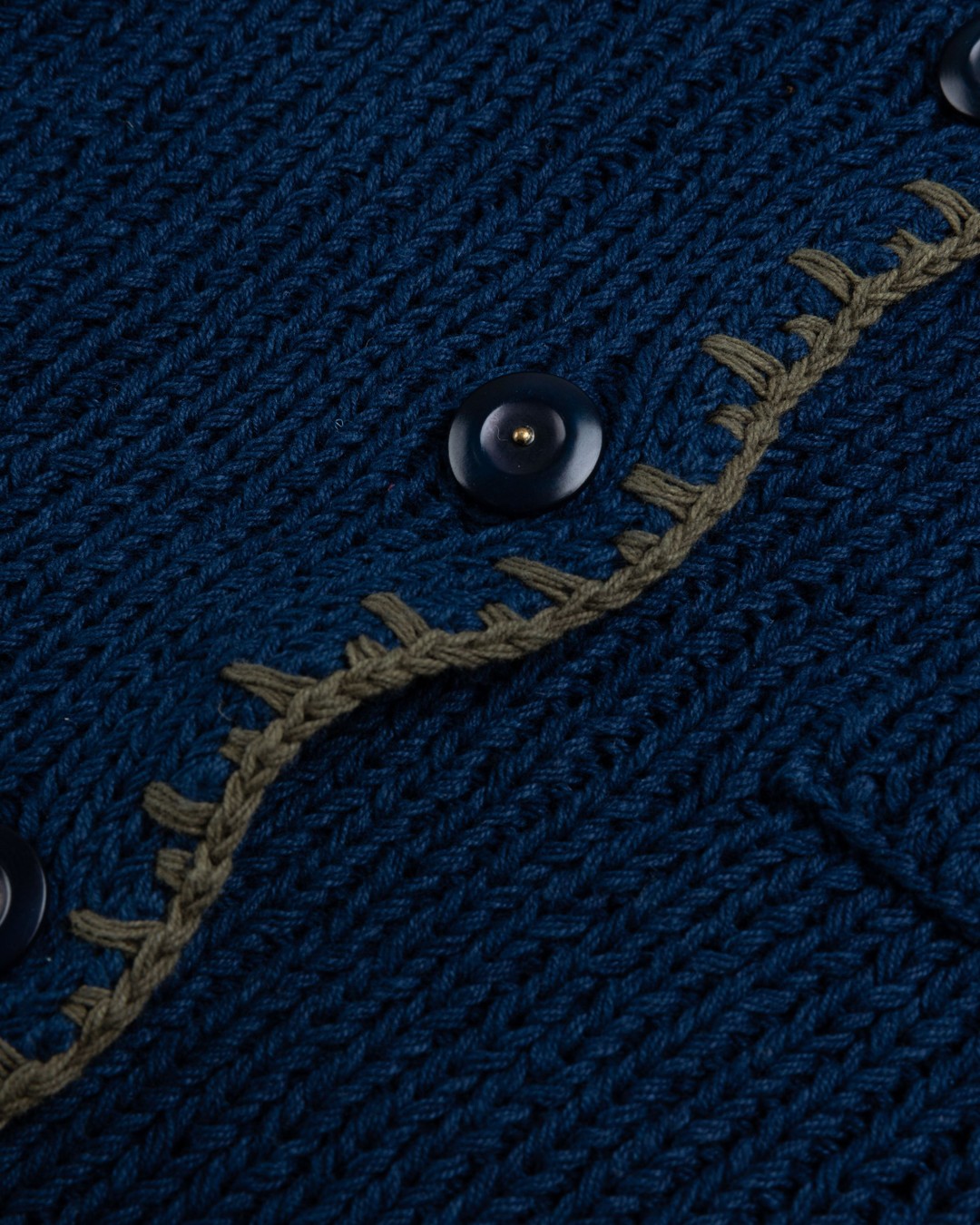 Story mfg. – Grandad Cardigan Indigo - Knitwear - Blue - Image 5