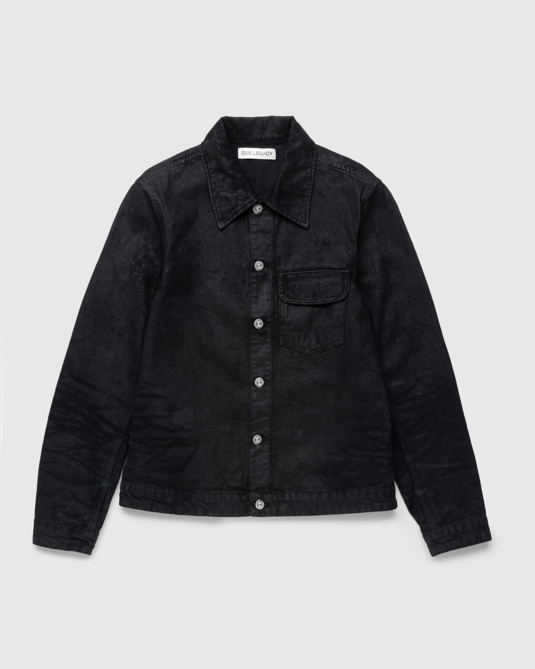 Our Legacy – Rebirth Jacket Waxed Black Denim - Outerwear - Black - Image 1