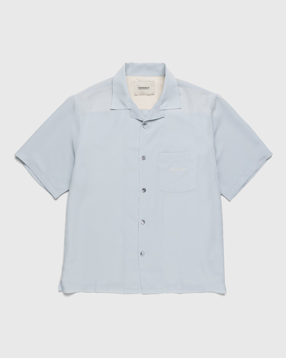 Highsnobiety – Rayon Short-Sleeve Shirt Sky Blue Cream