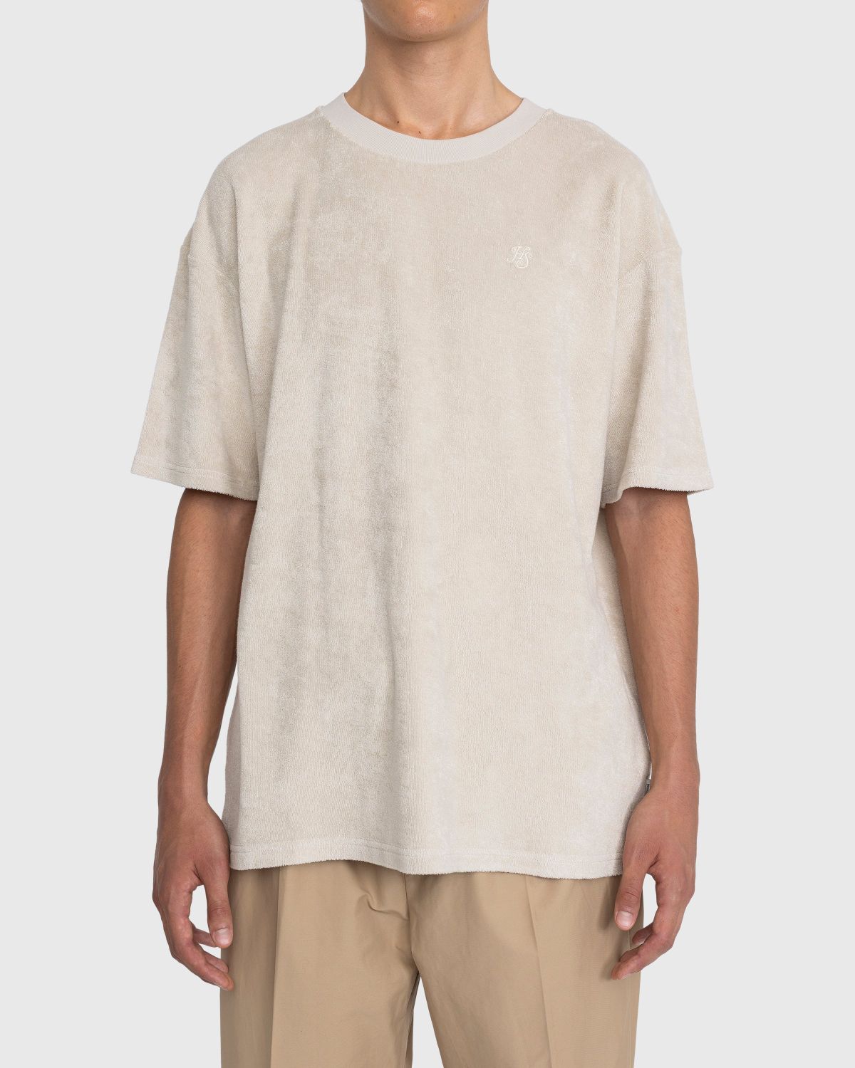 Highsnobiety – HS Logo Reverse Terry T-Shirt Beige - Tops - Beige - Image 2