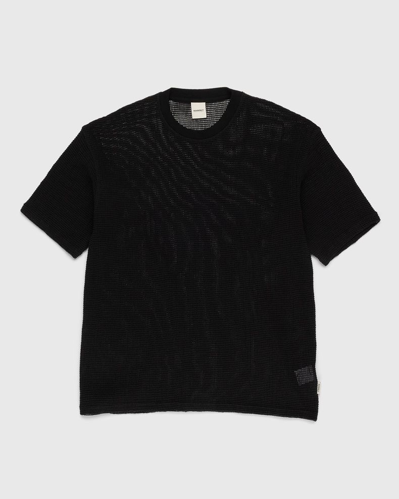 Knit Mesh Jersey T-Shirt Black