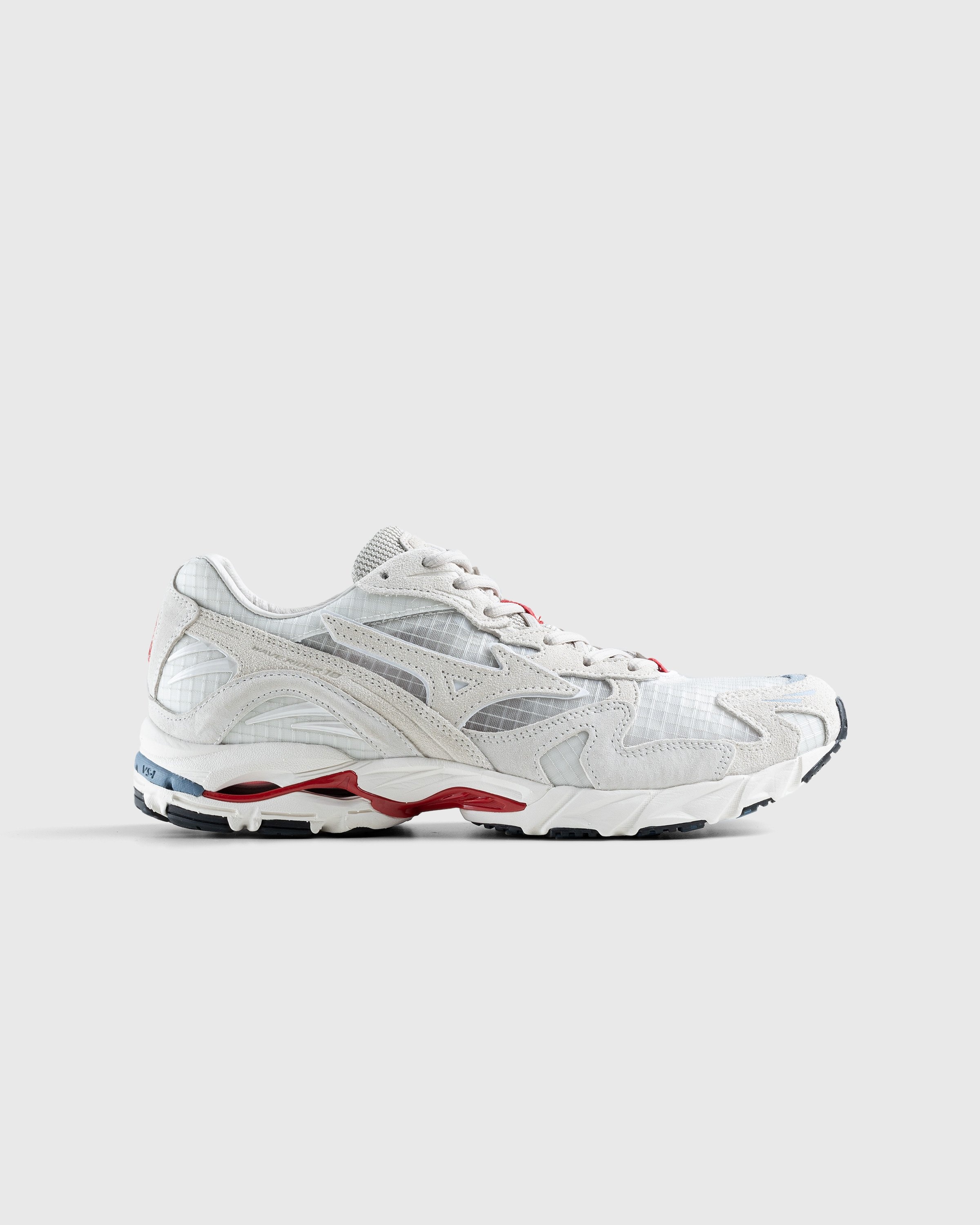 Mizuno x Highsnobiety – Wave Rider 10 White/Red - Low Top Sneakers - Grey - Image 1