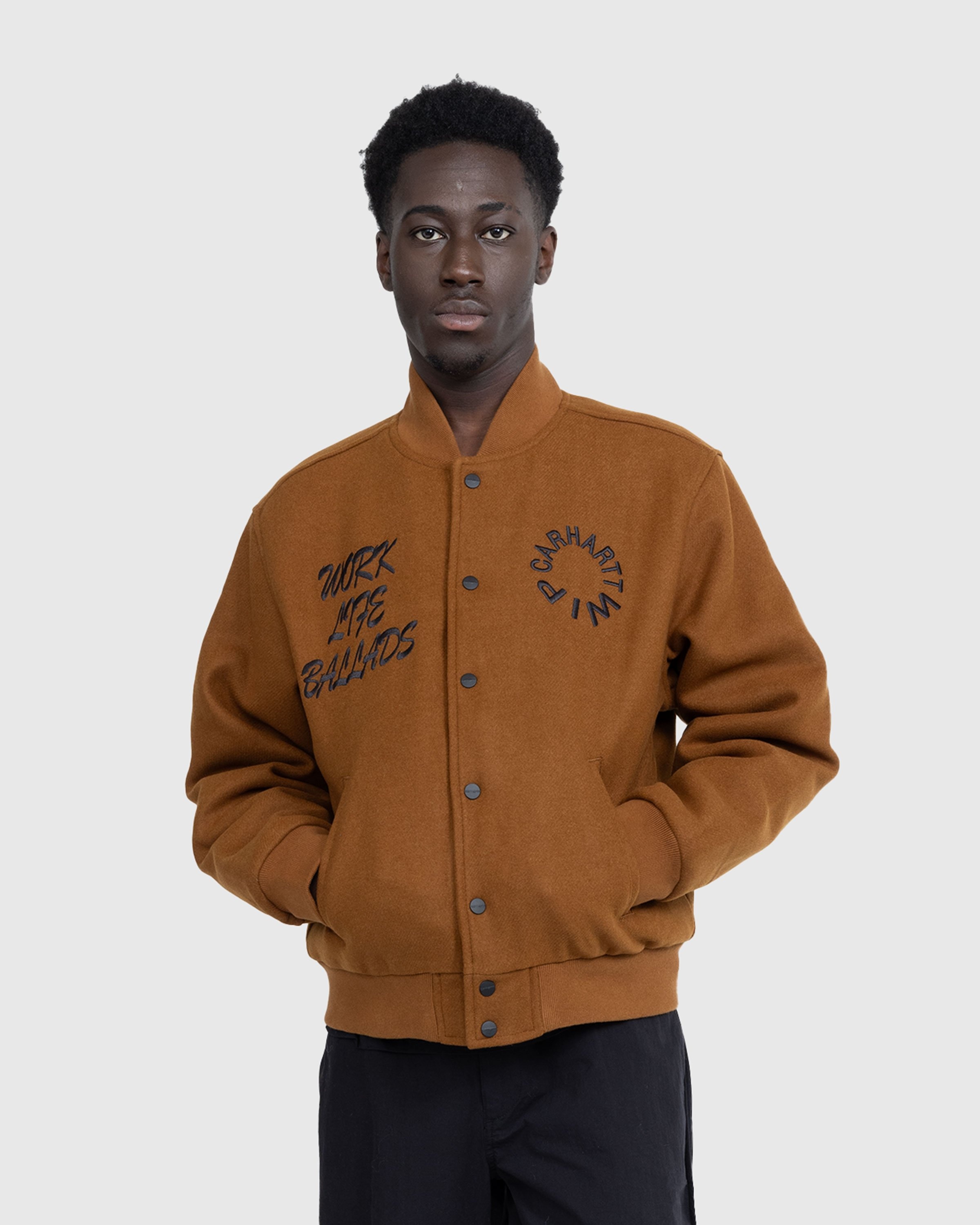 Carhartt WIP – Work Varsity Bomber Deep Hamilton Brown - Outerwear - Brown - Image 2