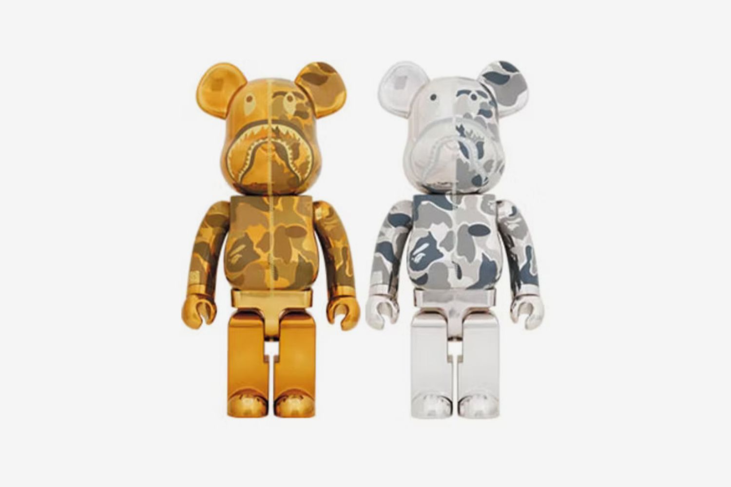 Bearbrick x BAPE Camo Shark 1000% Set of 2