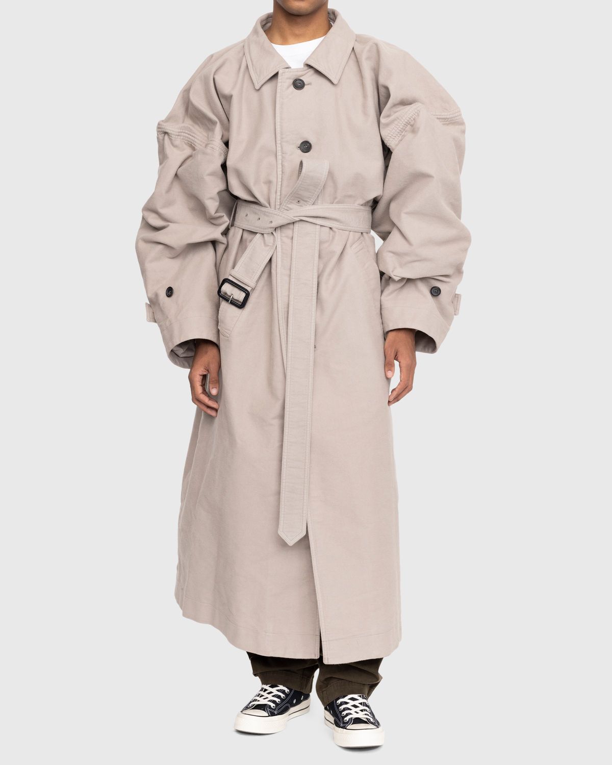 Y/Project – Wire Maxi Trench Coat Brown - Trench Coats - Brown - Image 2