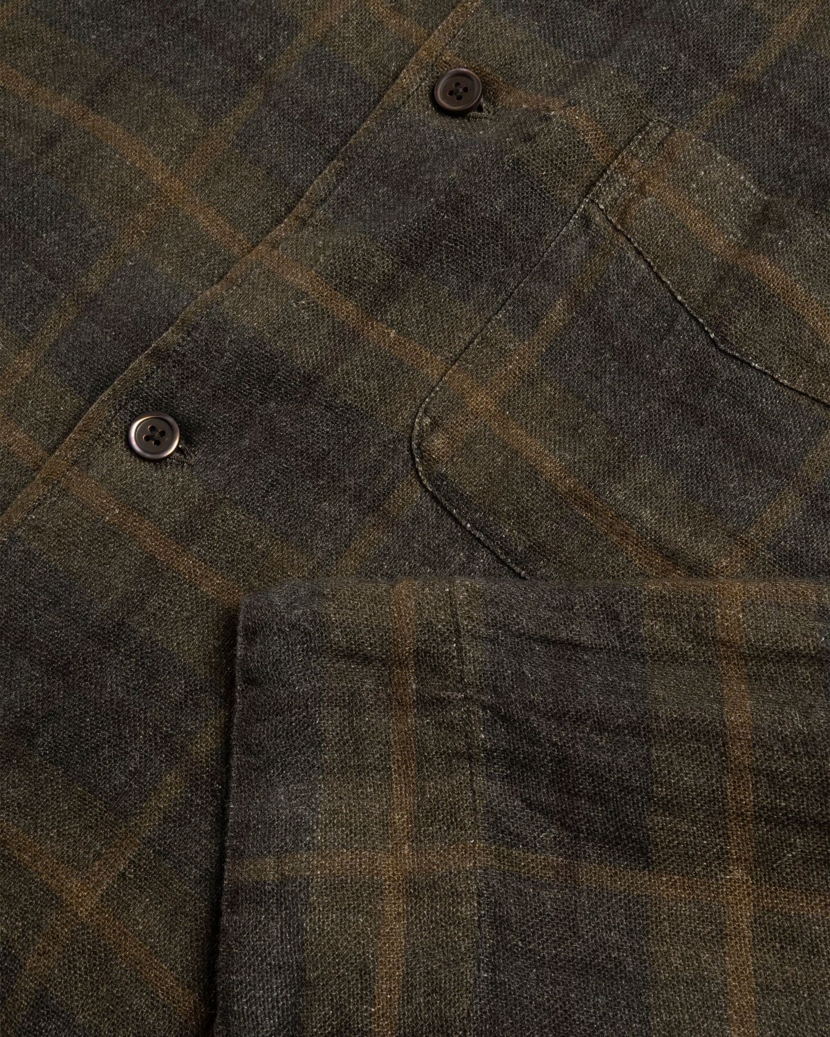Our Legacy – Box Shirt Mirage Wax Check - Shirts - Green - Image 7