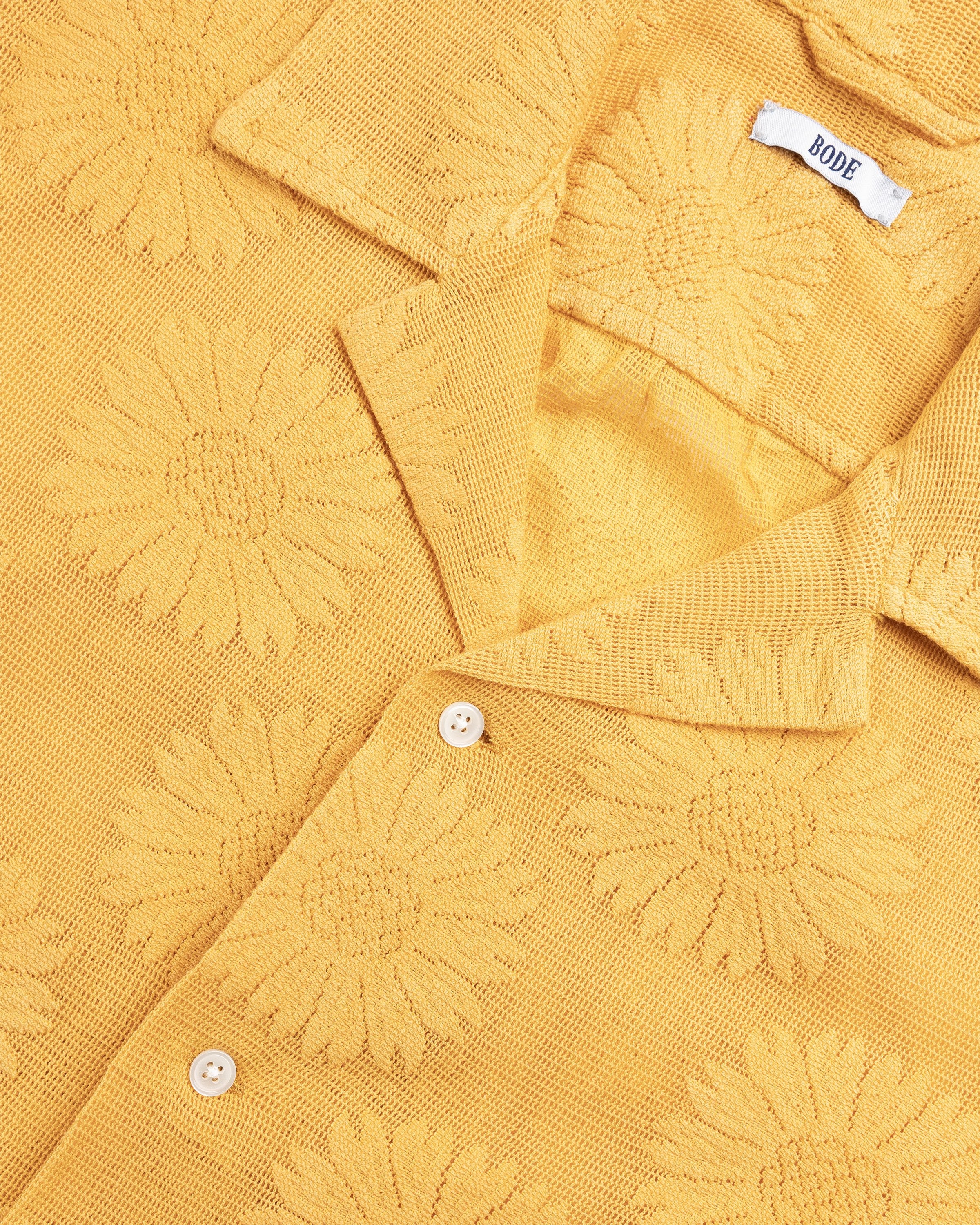 Bode – Sunflower Lace Shortsleeve Shirt Yellow  - Shirts - Yellow - Image 6