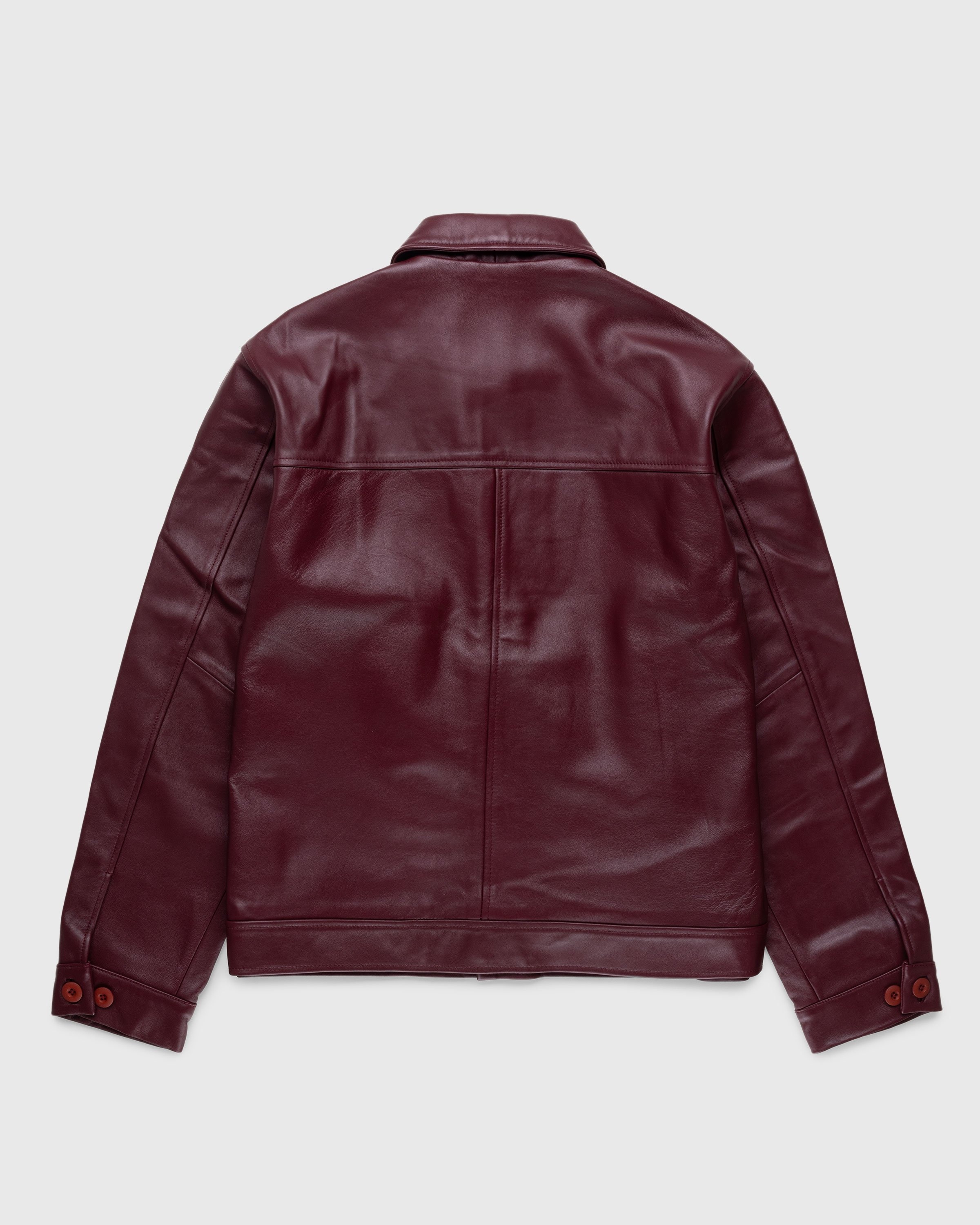 Burgundy discount leather coat