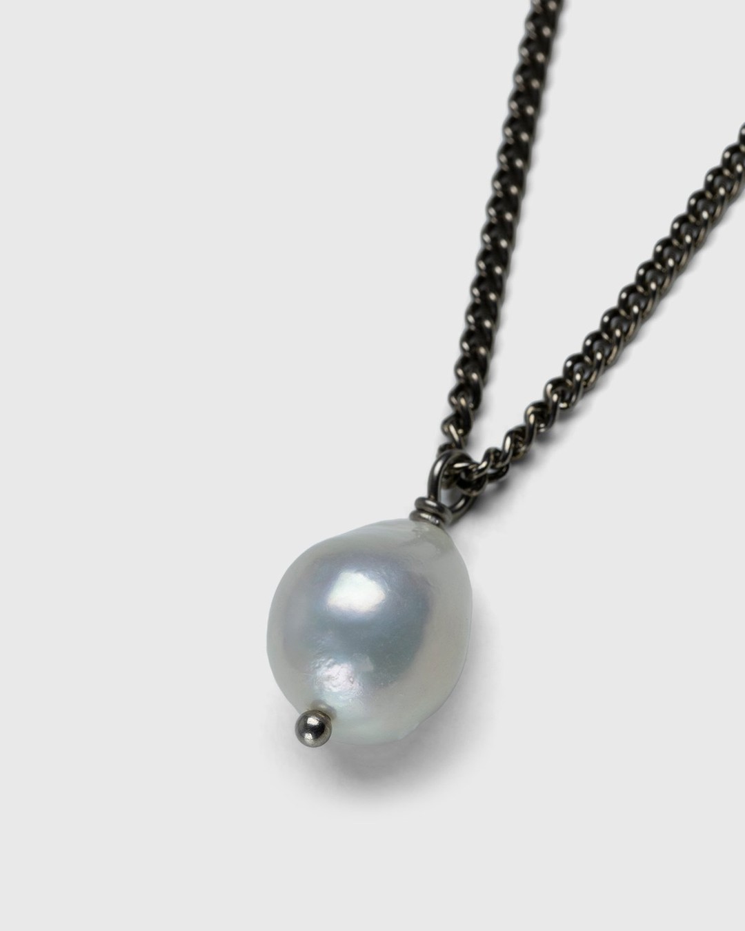 Acne Studios – Pearl Chain Necklace Antique Silver - Necklaces - Silver - Image 3