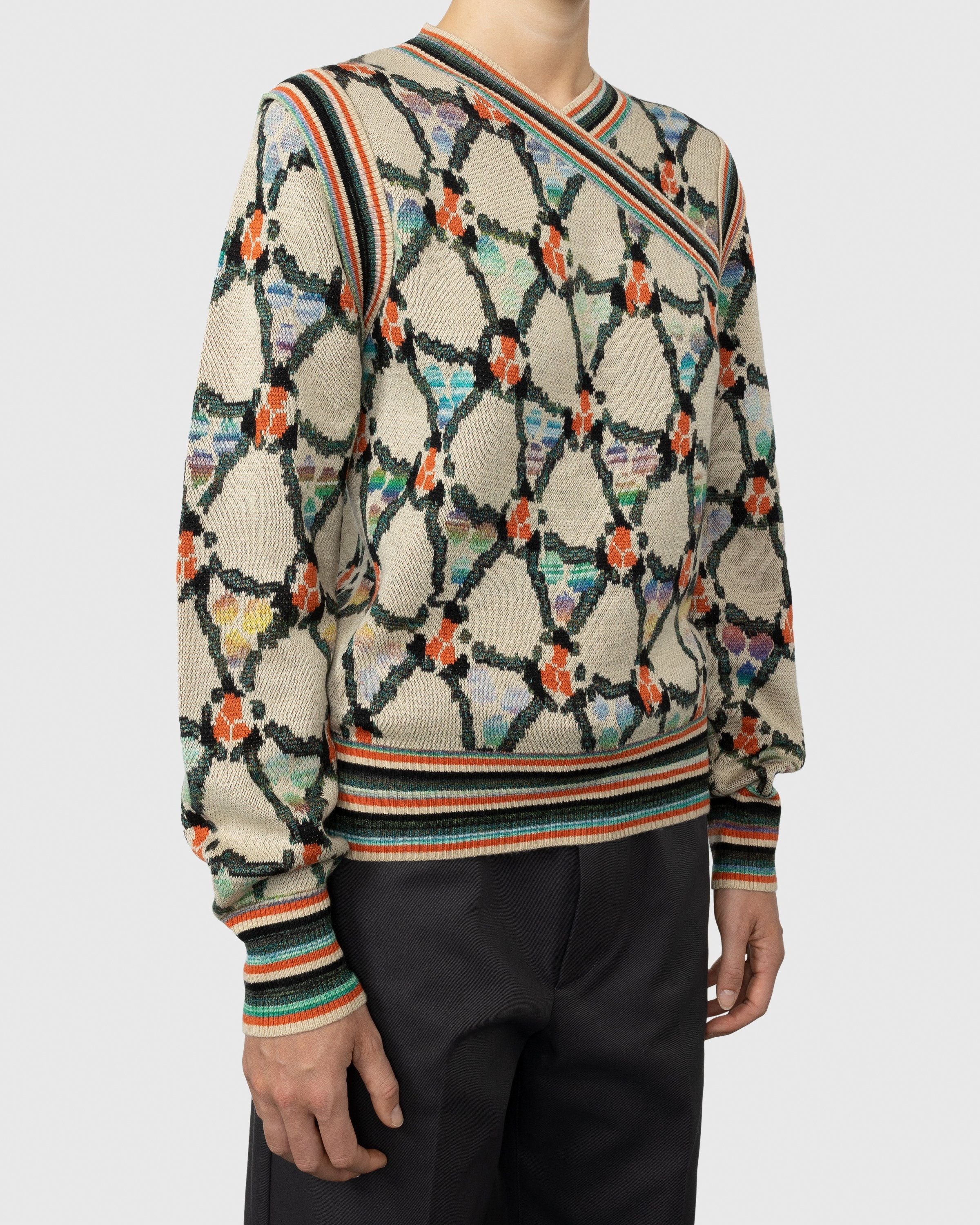 Acne Studios – Wrapped Sweater Beige - V-Necks Knitwear - Multi - Image 3