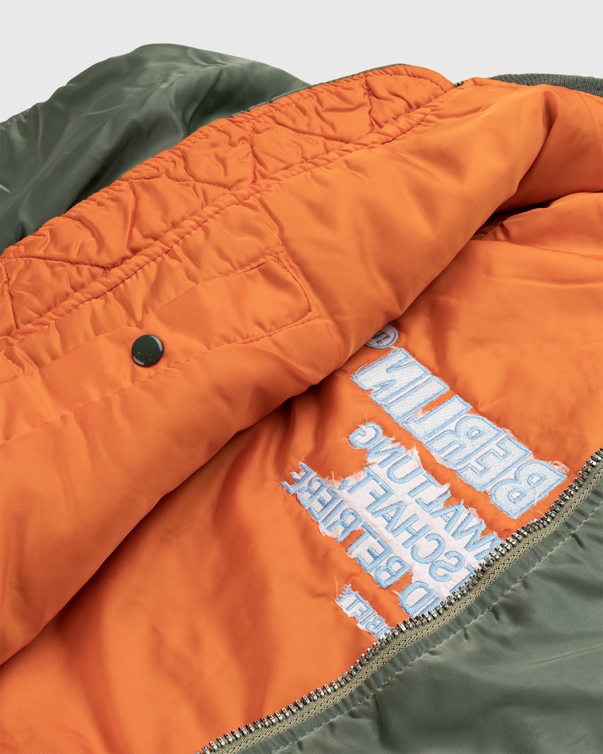 Highsnobiety – Berlin Berlin Embroidered Vintage MA-1 Green - Outerwear - Green - Image 6
