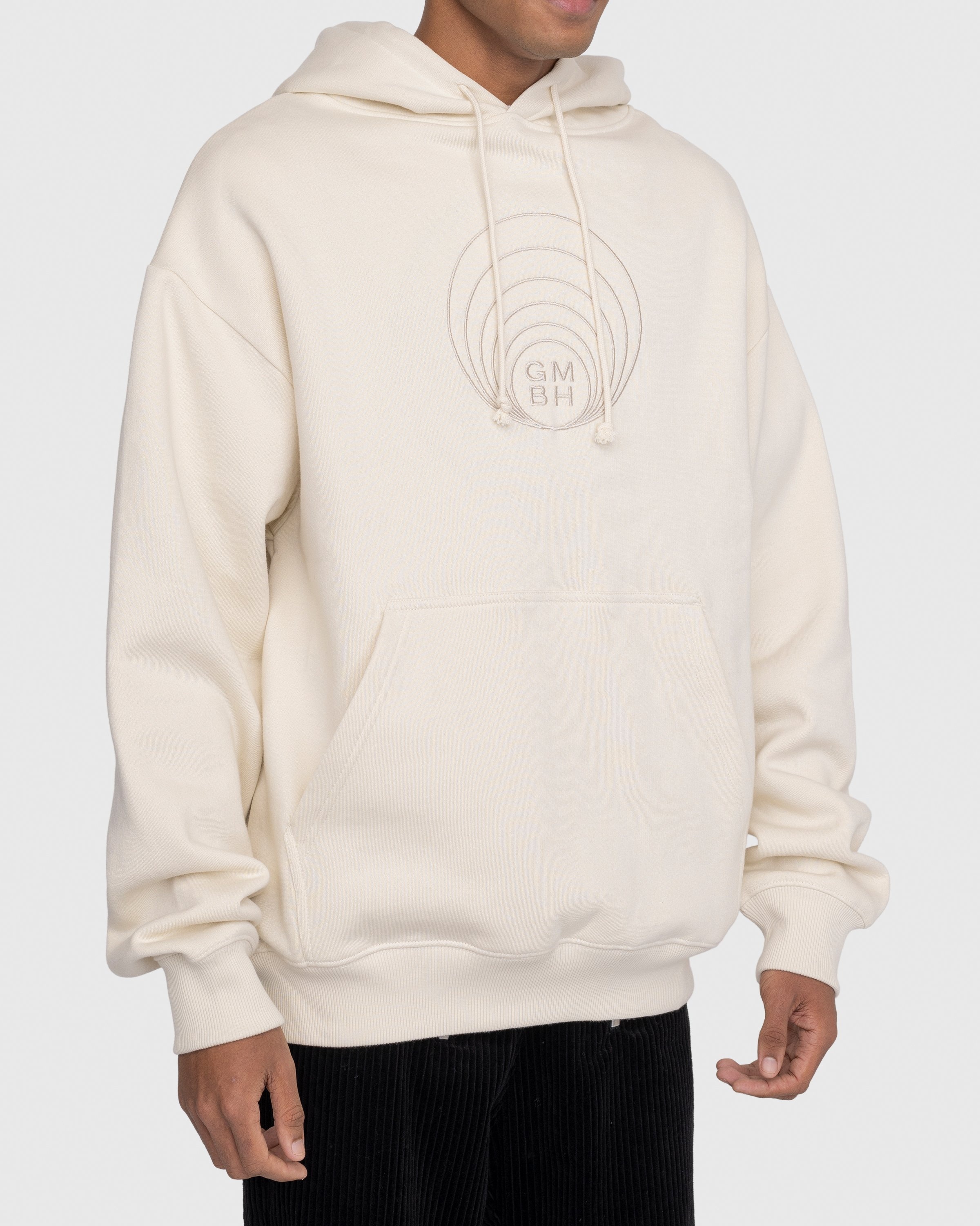 GmbH – Abbas Embroidered Hoodie Ivory - Sweats - Beige - Image 3