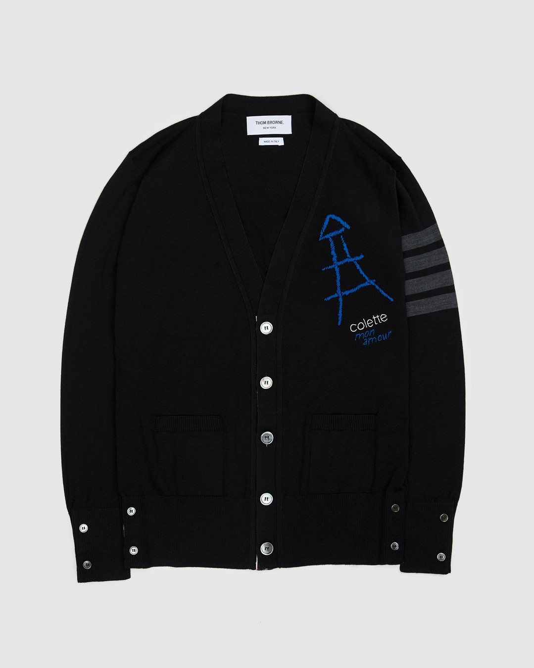 Colette Mon Amour x Thom Browne – Black Eiffel Cardigan - Sweats - Black - Image 1