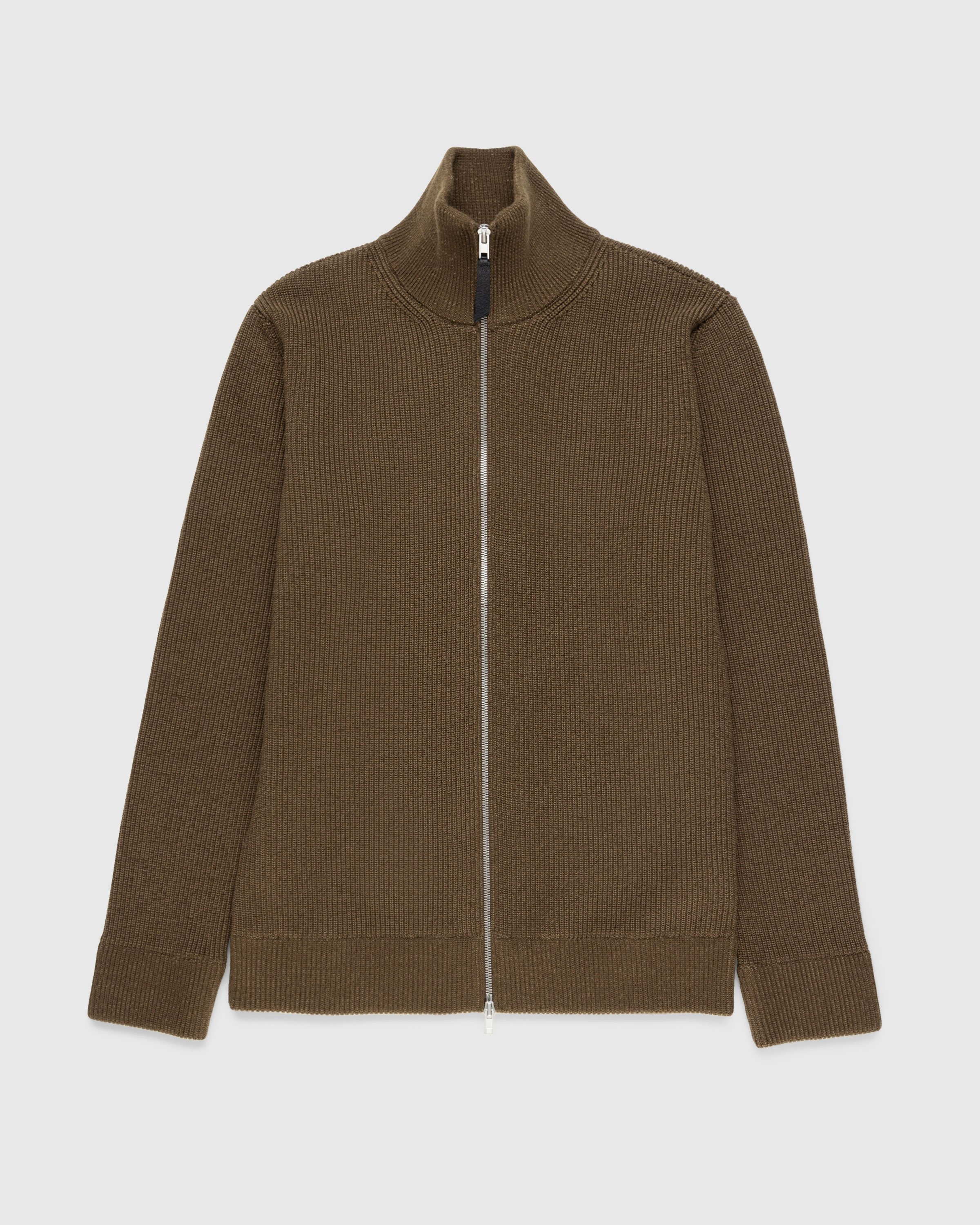 Maison Margiela – Knit Zip-Up Cardigan Brown - Knitwear - Brown - Image 1