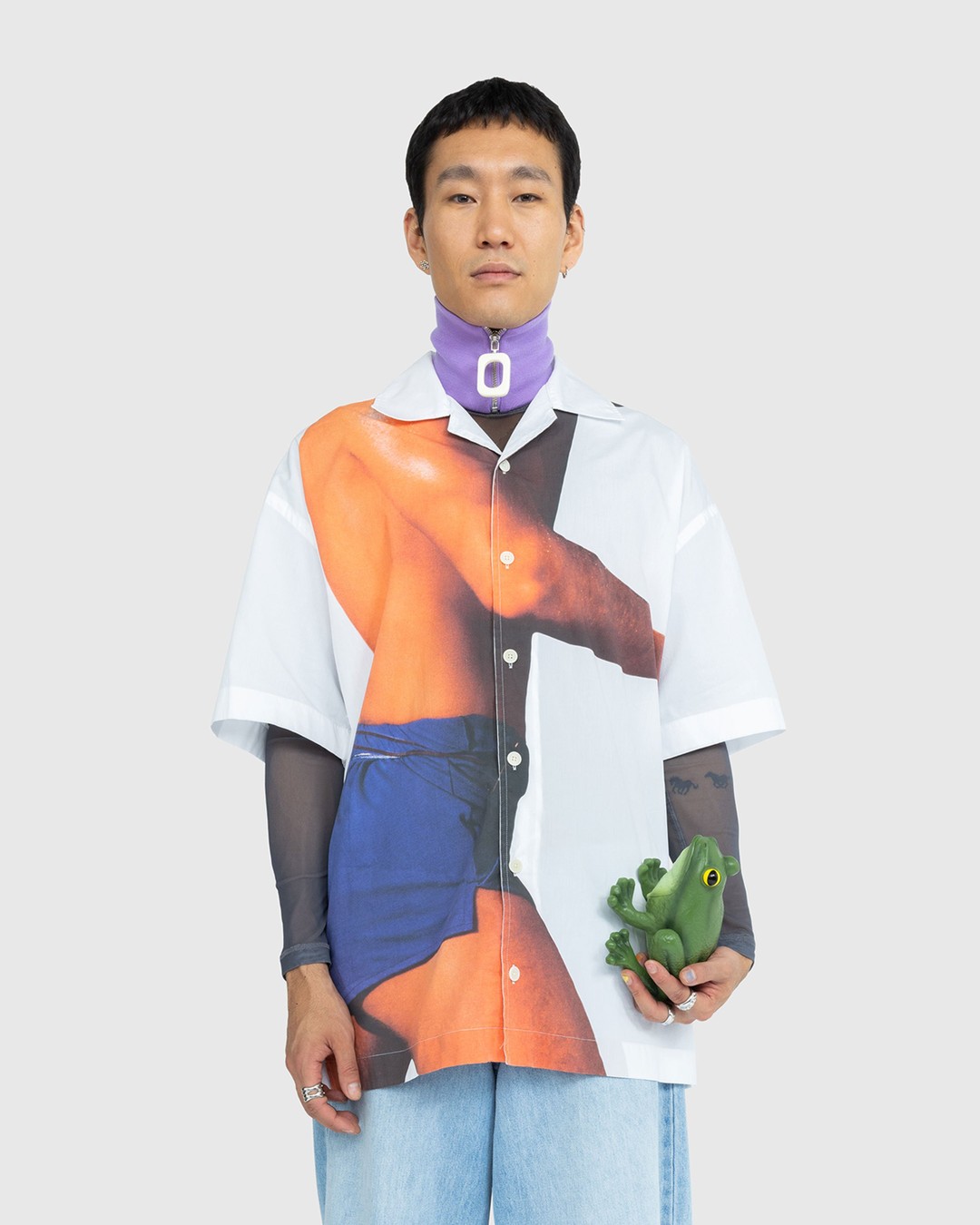 J.W. Anderson – Profile Stud Printed Short-Sleeve Shirt White - Shirts - White - Image 2