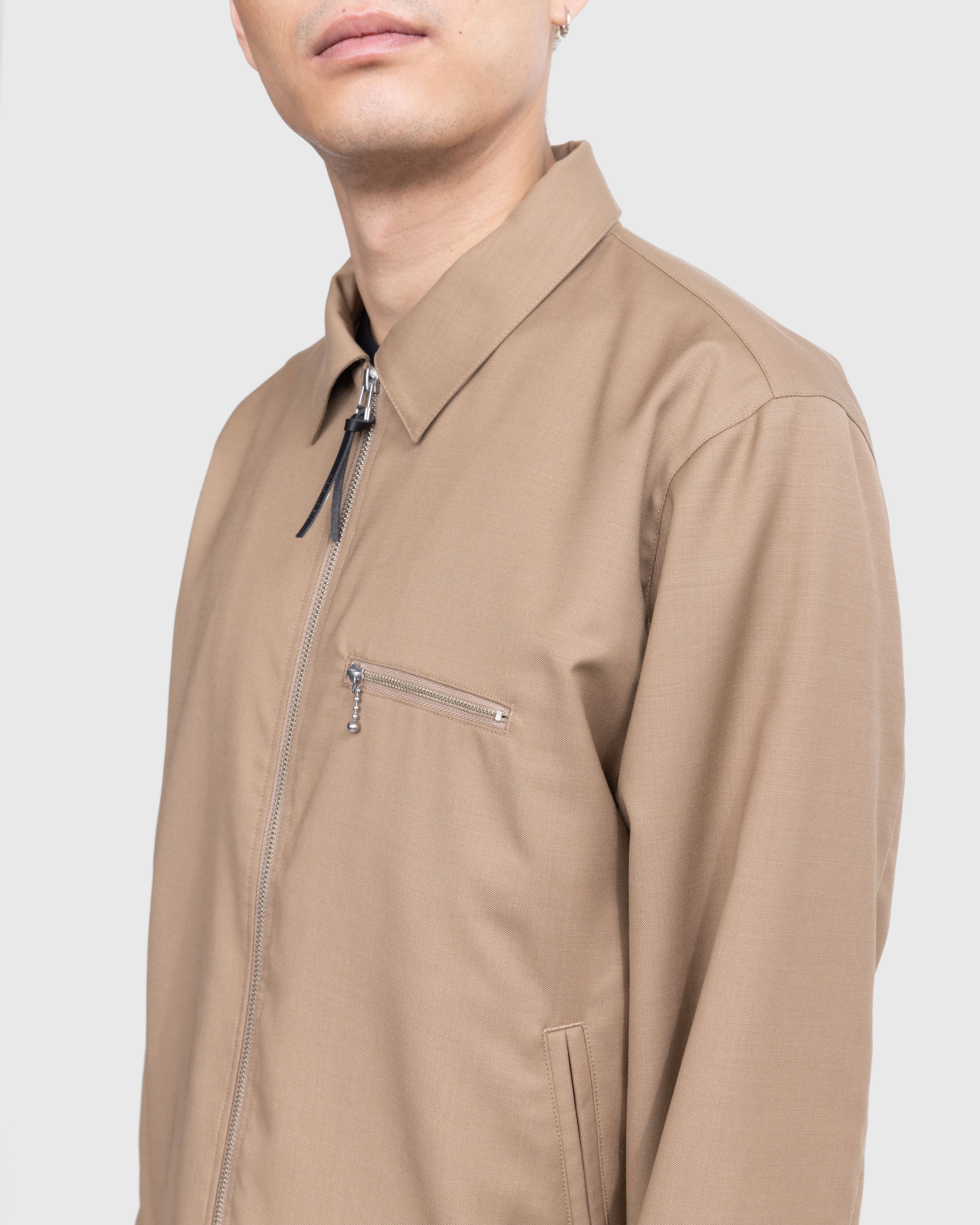 Highsnobiety – Tropical Wool Zip Jacket Sand - Jackets - Beige - Image 8