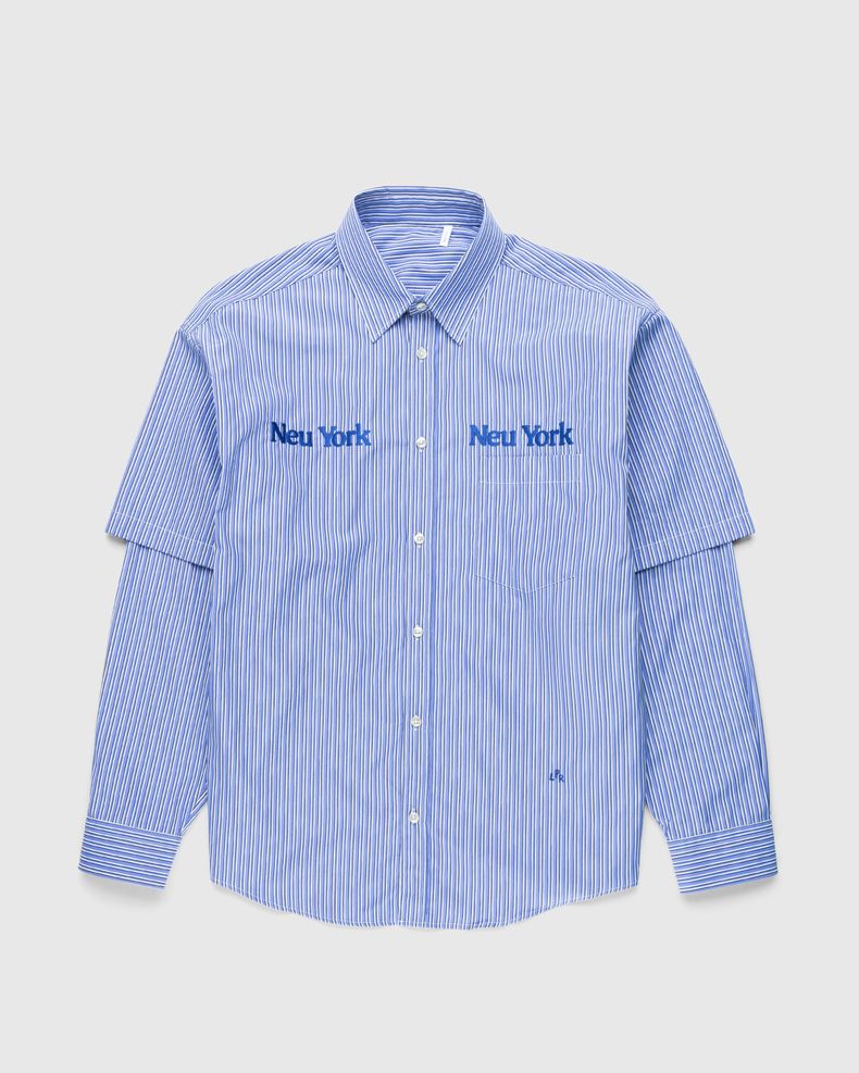 "Neu York Neu York" Double Sleeve Shirt Blue