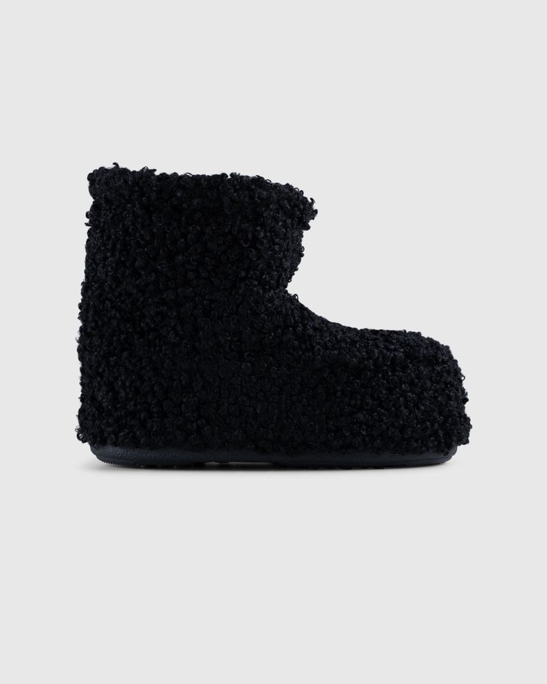 Moon Boot – Icon Low Faux Curly Boots Black