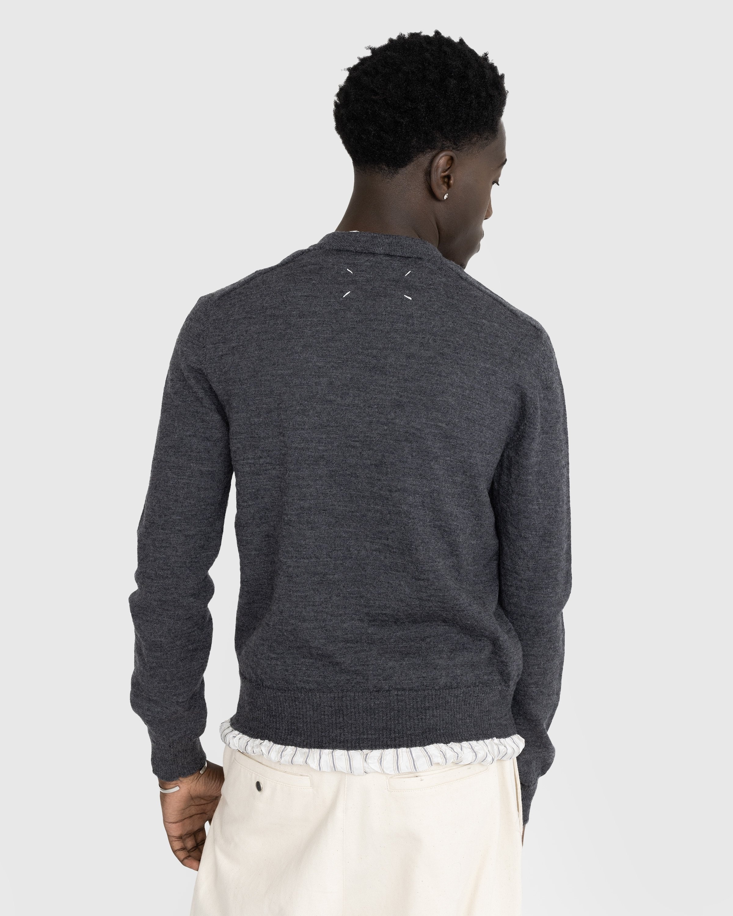 Maison Margiela Gray Elbow Patch Sweater In Grey