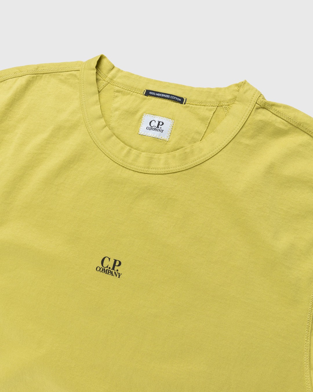 C.P. Company – Mercerized Light Jersey T-Shirt Light Golden Palm - Tops - Green - Image 3