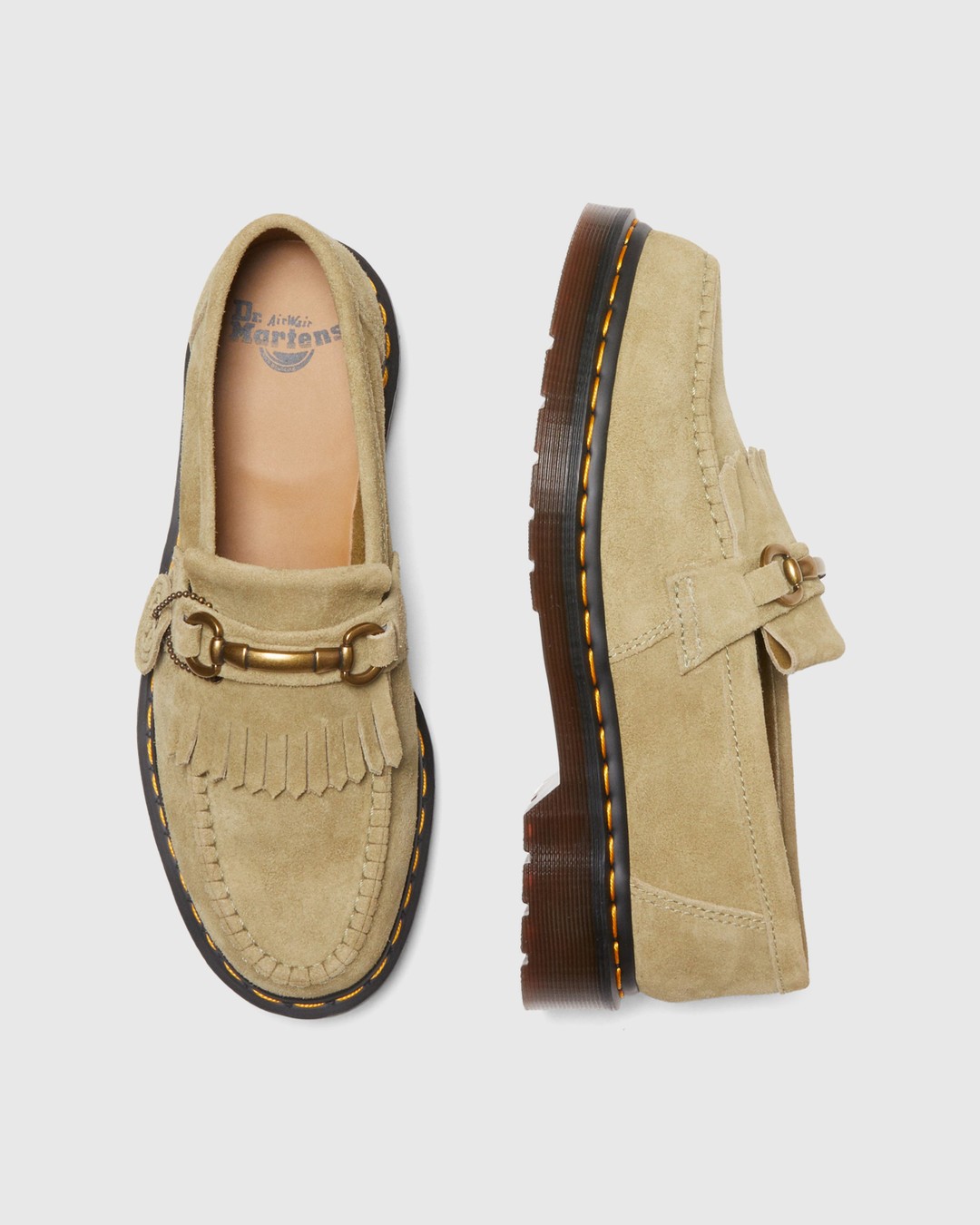 Dr. Martens – Adrian Snaffle Westminster Suede Pale Green - Shoes - Green - Image 4