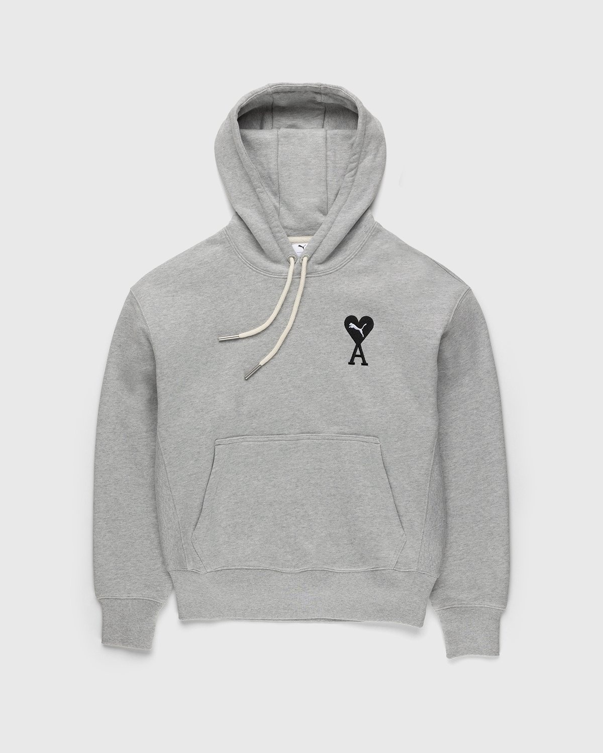 Puma x AMI – Logo Hoodie Light Heather Grey - Sweats - Grey - Image 1