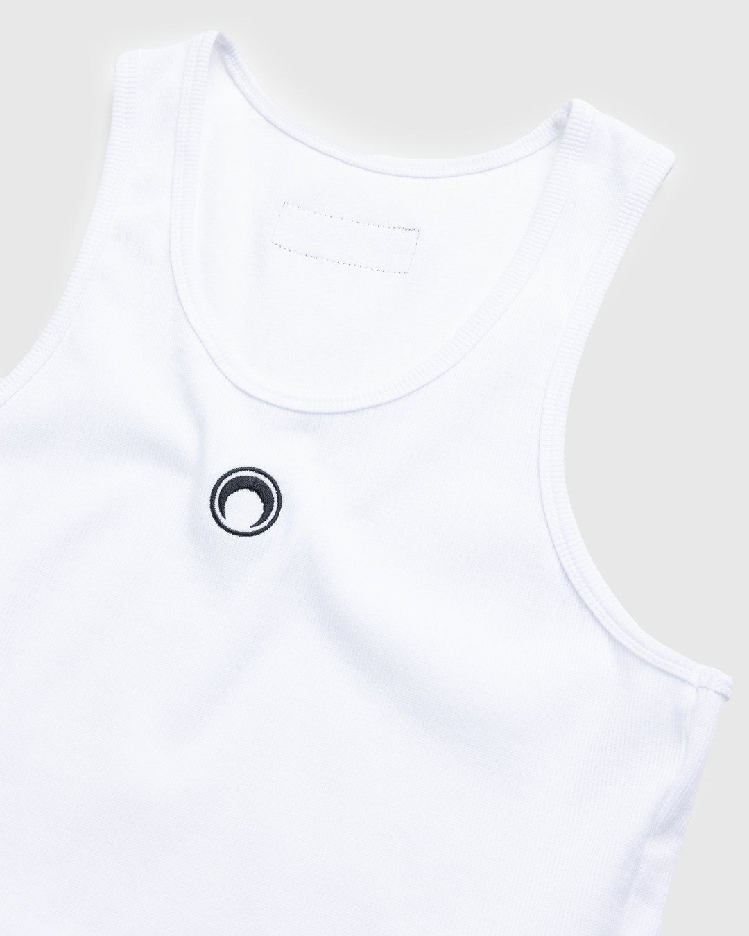 Marine Serre – Organic Cotton Fitted Tank Top White - Tops - White - Image 5