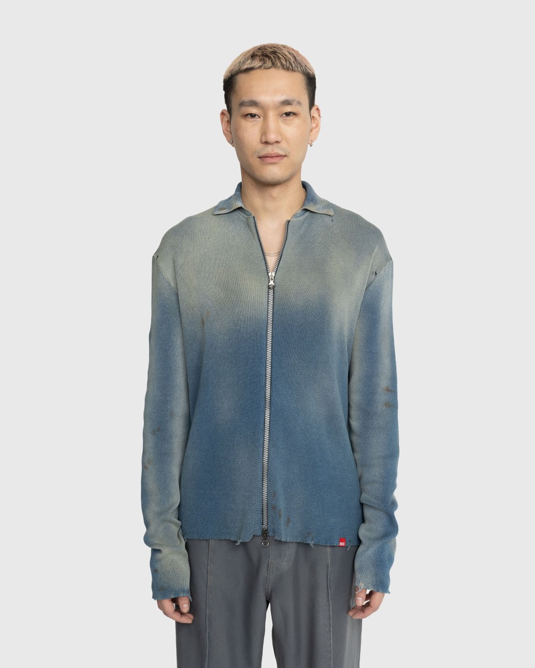 Diesel – K-Addock Ribbed Cardigan Blue - Outerwear - Grey - Image 2