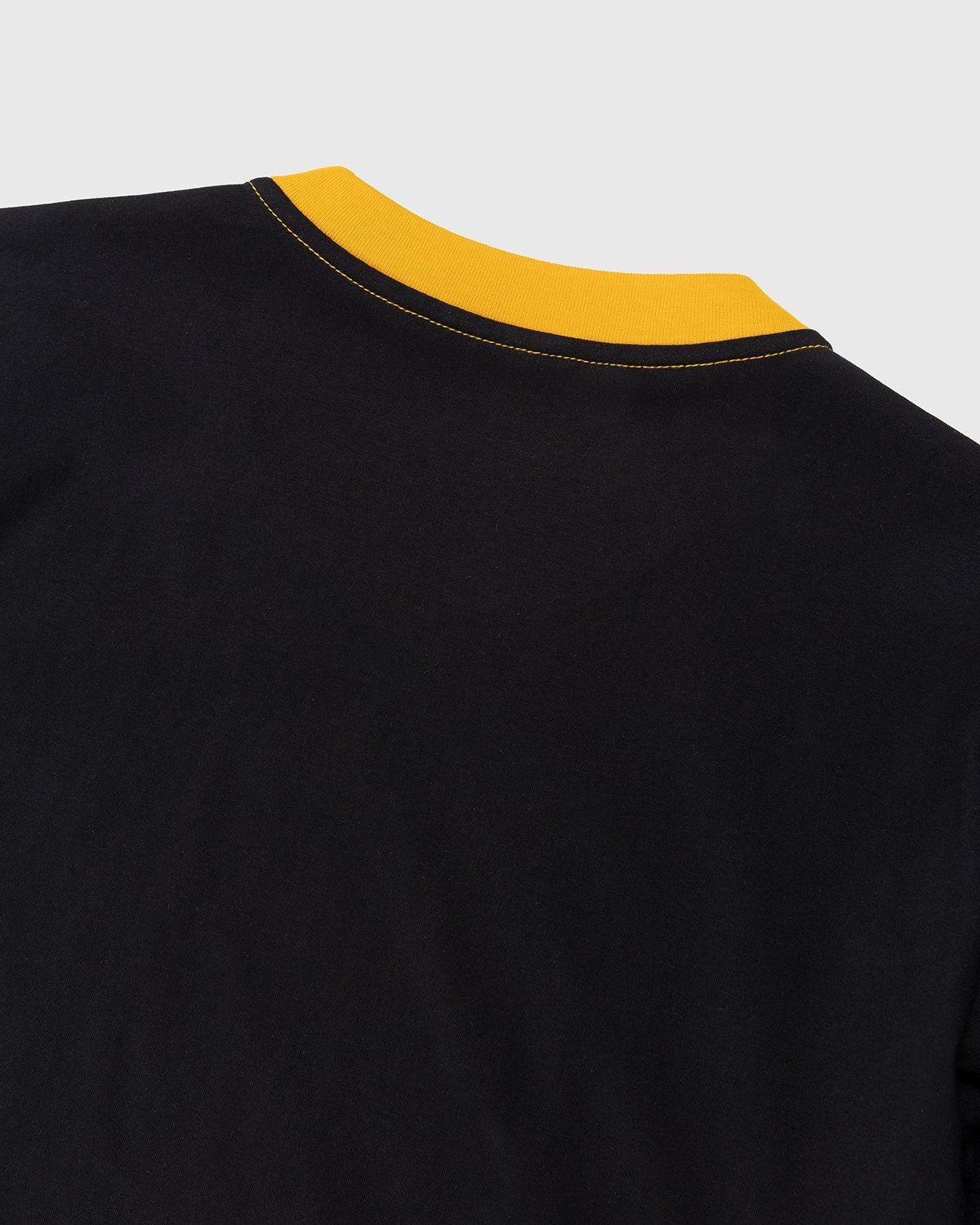Marni – Stripe Logo Bio Jersey T-Shirt Black/Gold - Tops - Yellow - Image 3