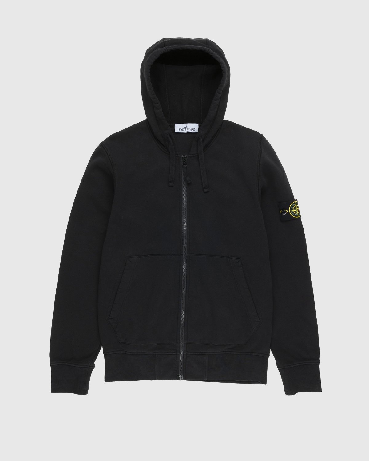 Stone island sales black hooded jacket
