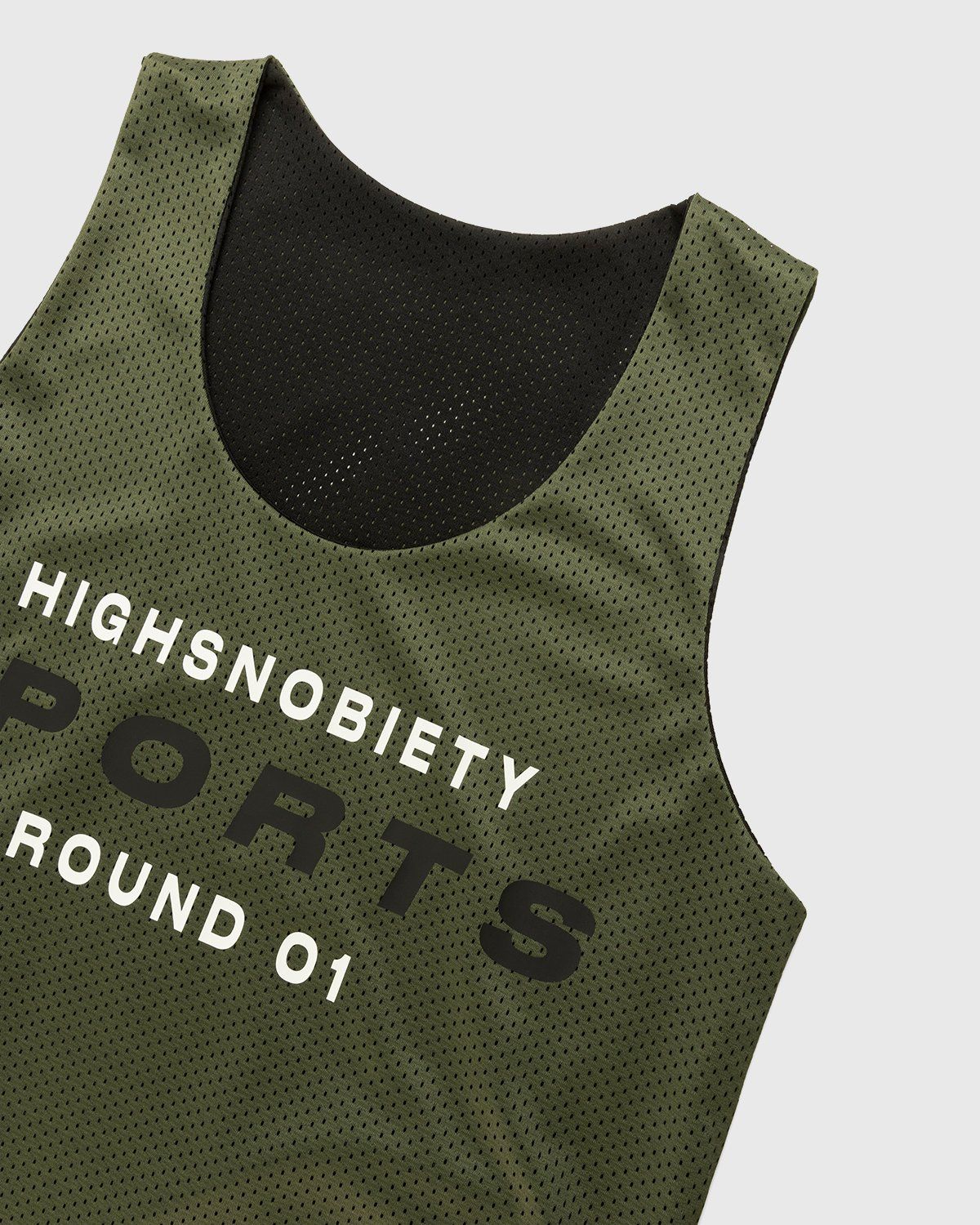 Highsnobiety – HS Sports Reversible Mesh Tank Top Black/Khaki - Tops - Green - Image 8