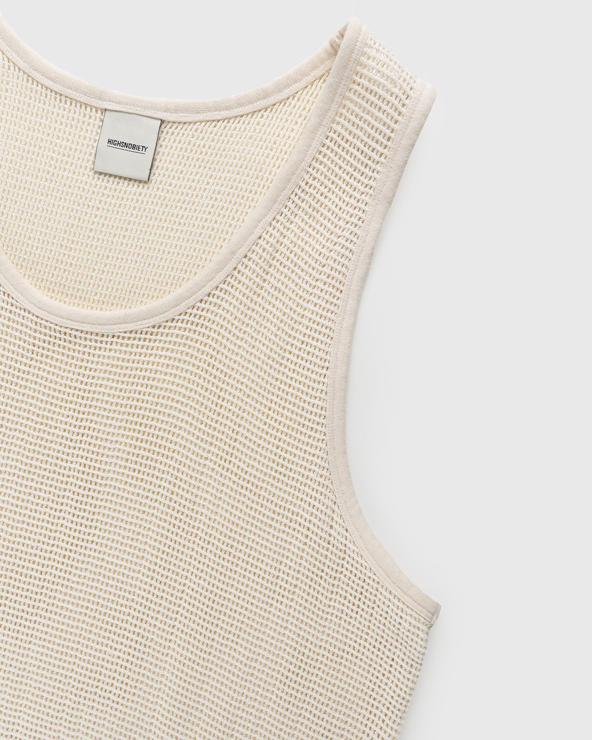 Highsnobiety – Knit Mesh Tank Top White - Tops - Beige - Image 3