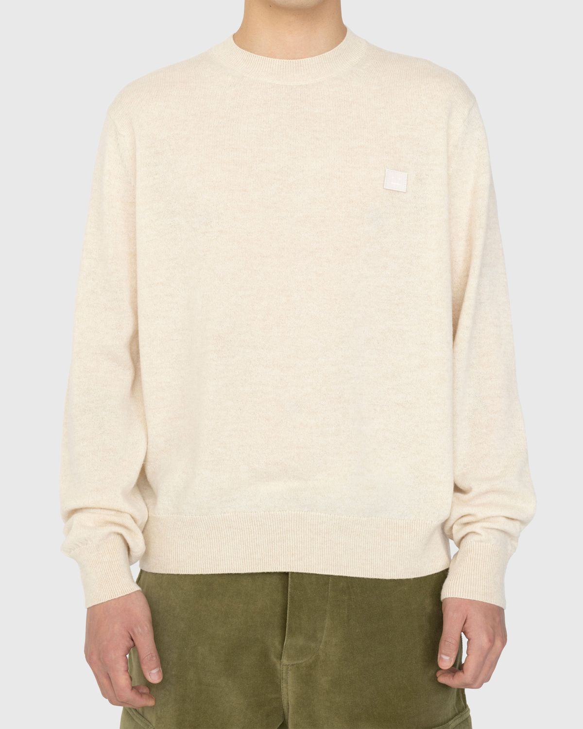 Acne Studios – Wool Crewneck Sweater Oatmeal Melange - Knitwear - Beige - Image 2