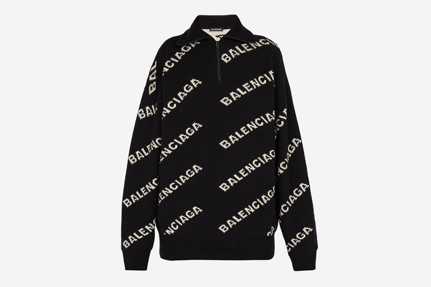 Intarsia-logo Half Zip Sweater