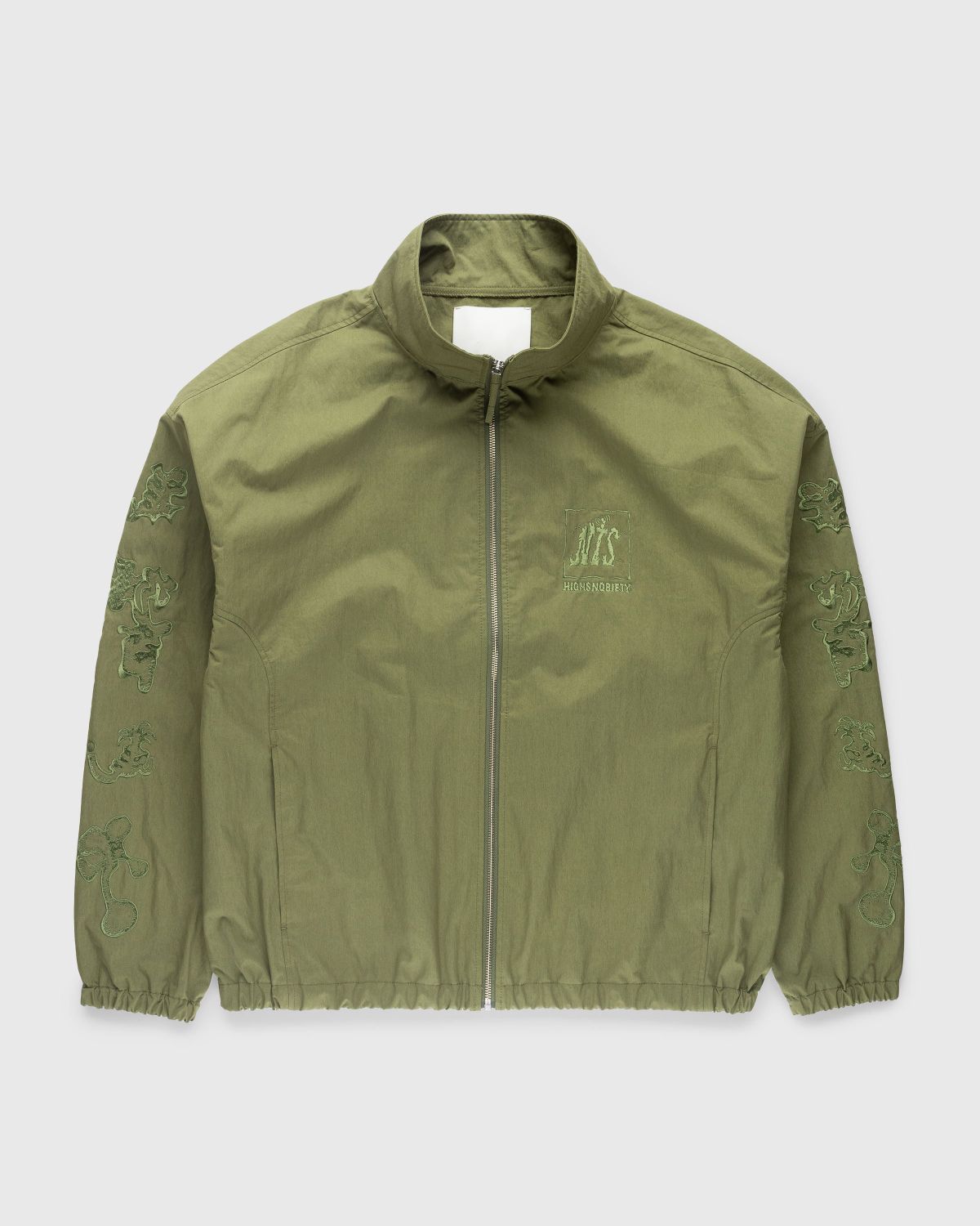 NTS x Highsnobiety – Brushed Nylon Track Jacket Green - Outerwear - Green - Image 1