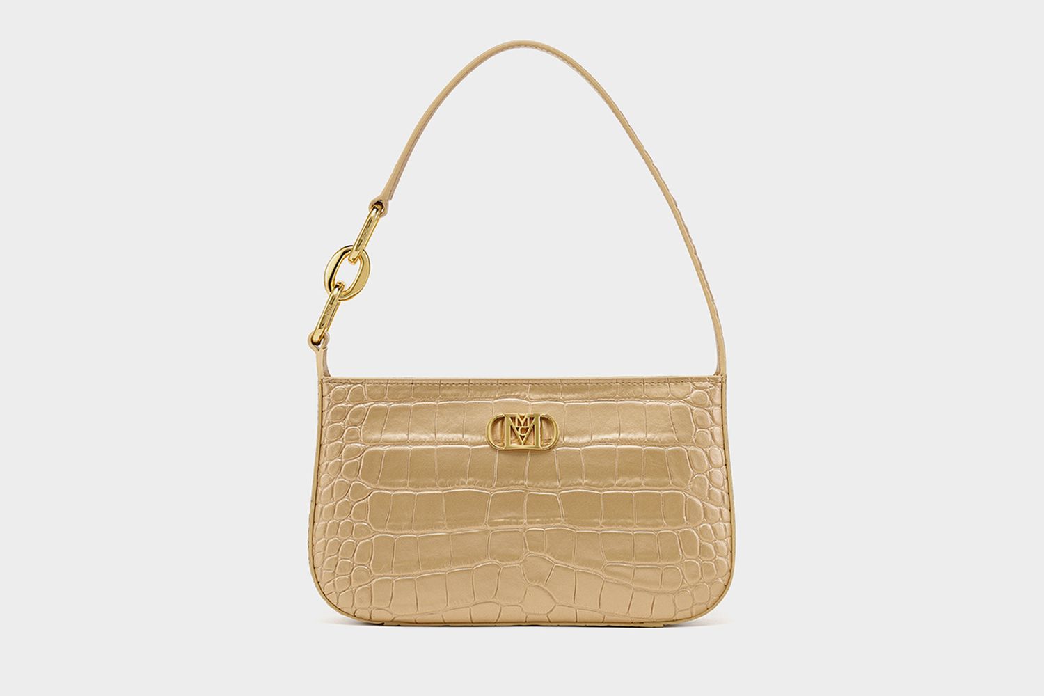 Mode Travia Shoulder Bag in Gold Croco Leather