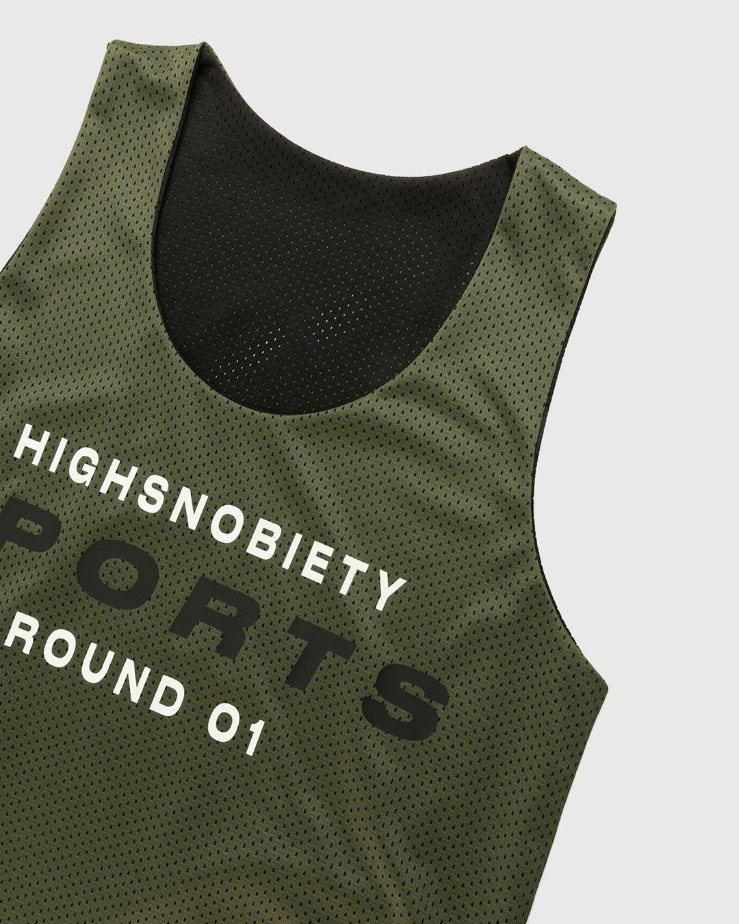 Highsnobiety – HS Sports Reversible Mesh Tank Top Black/Khaki - Tops - Green - Image 8