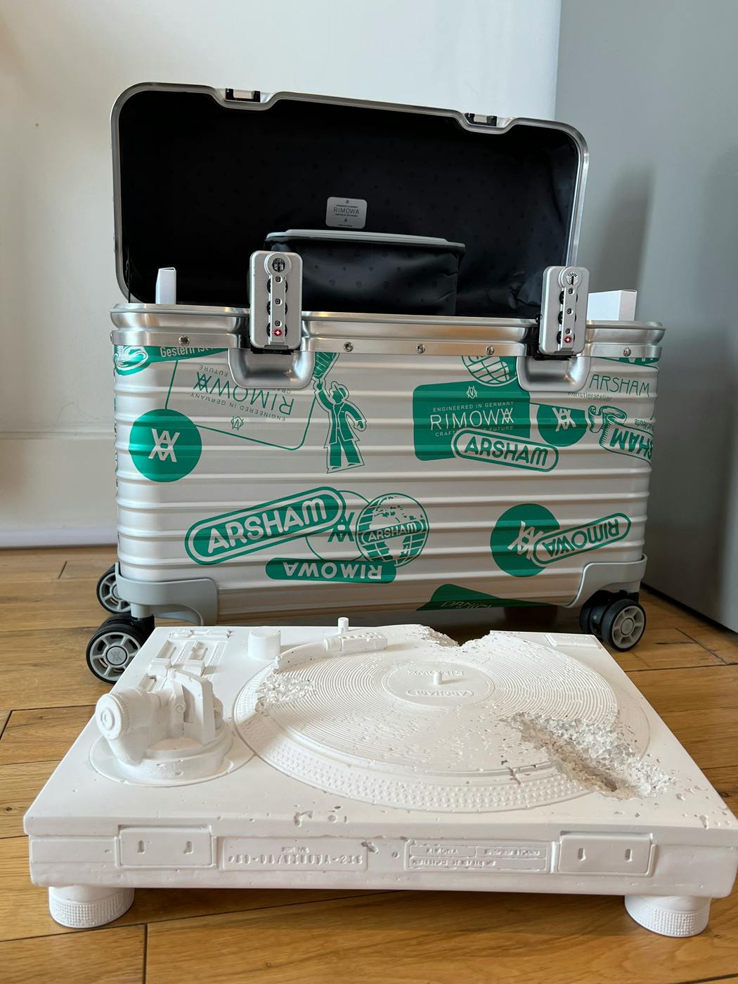 Up Close: Daniel Arsham & RIMOWA's Pilot Case, Turntable Artwork