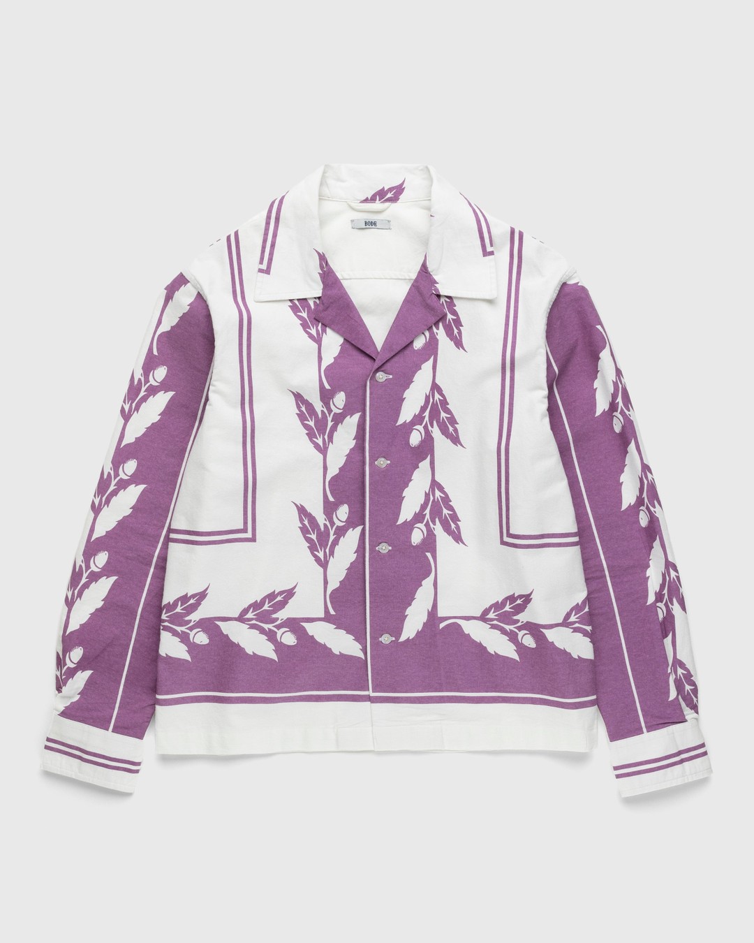 Bode – Inverse Acorn Long-Sleeve Shirt Purple - Shirts - Purple - Image 1