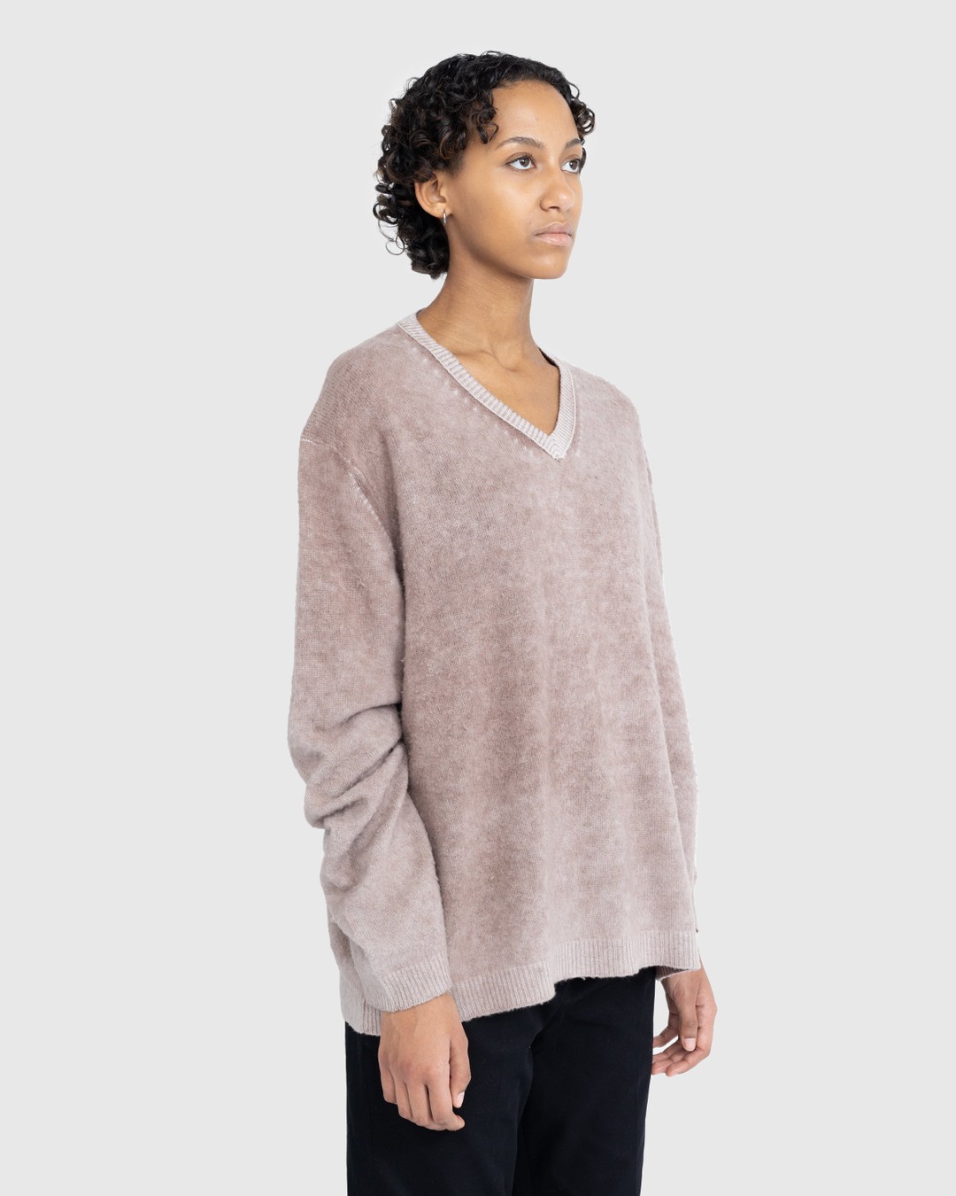 Acne Studios – Wool V-Neck Sweater Brown - Knitwear - Brown - Image 4