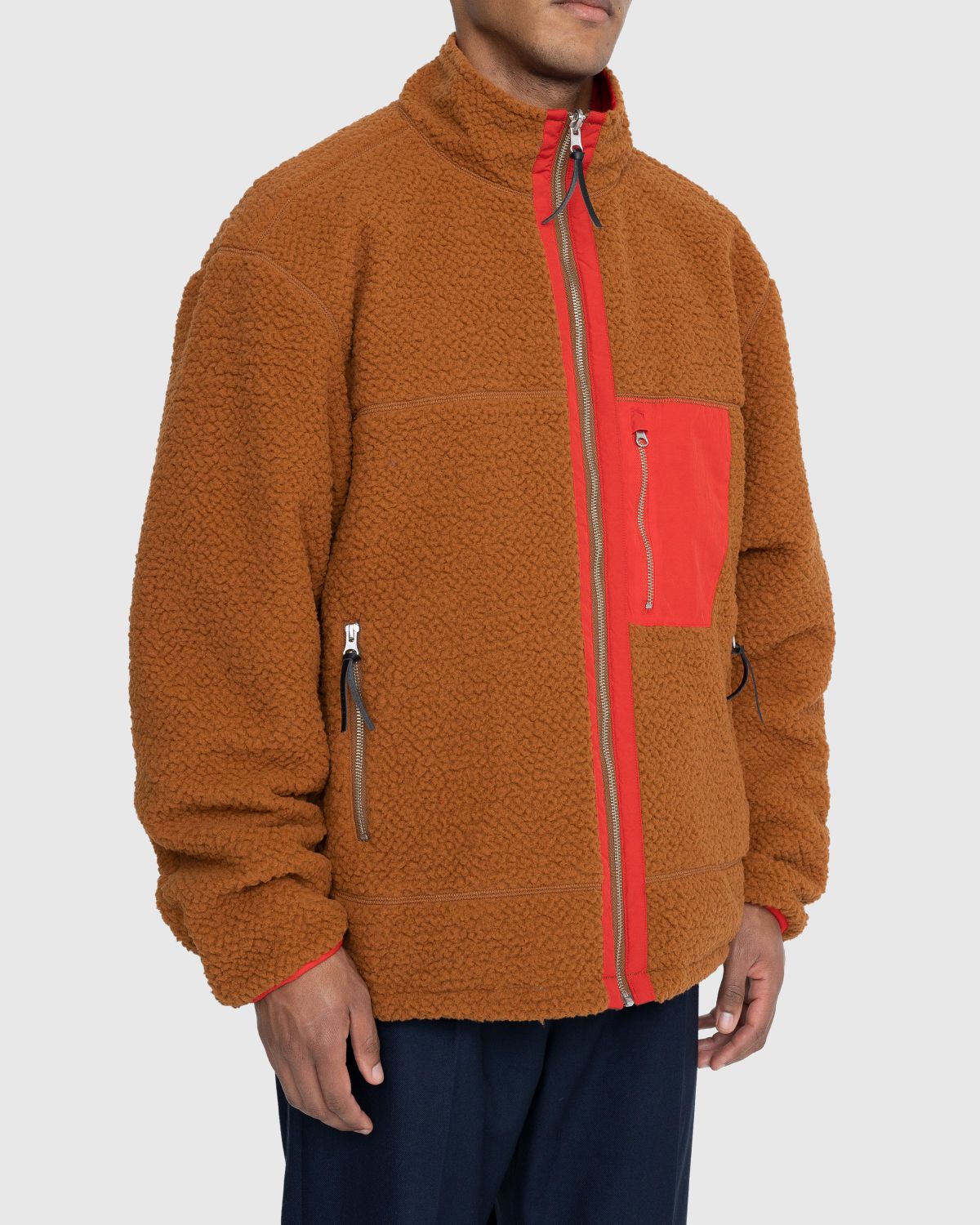 Highsnobiety – Reversible Polar Fleece Zip Jacket Chili Red/ Dark Brown - Fleece Jackets - Brown - Image 8